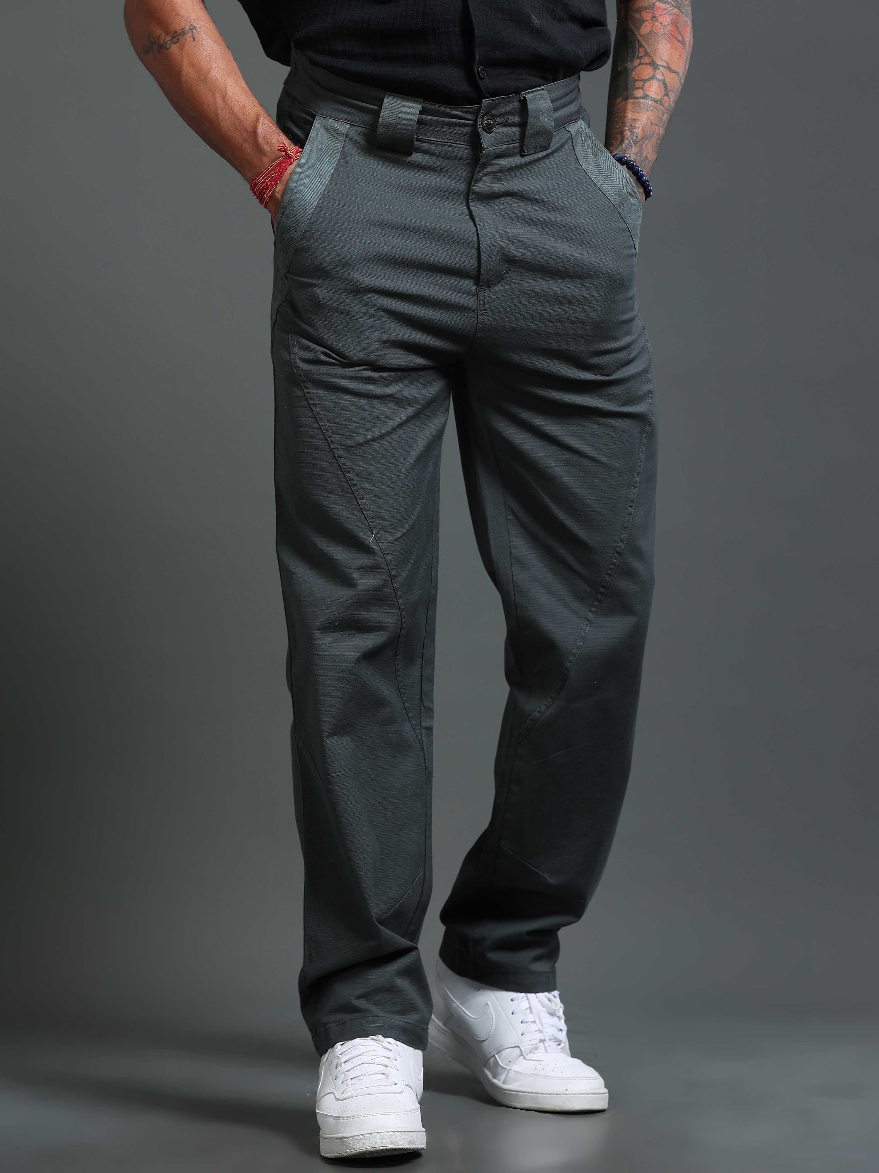 Formal trousers for men in charcoal, navy and beige from Italian Colony