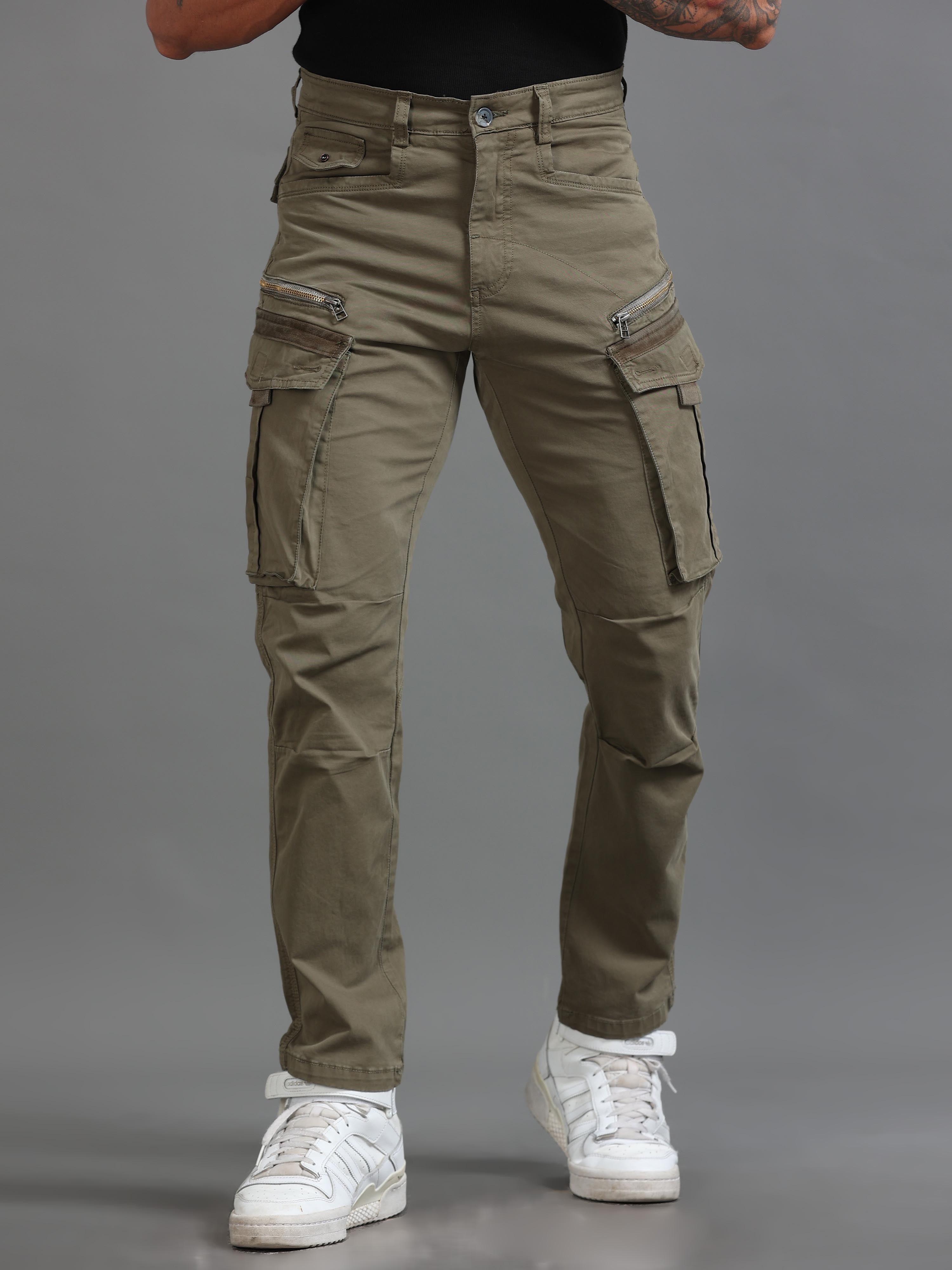 Baggy cargo pants for men in olive, beige and black from Italian Colony