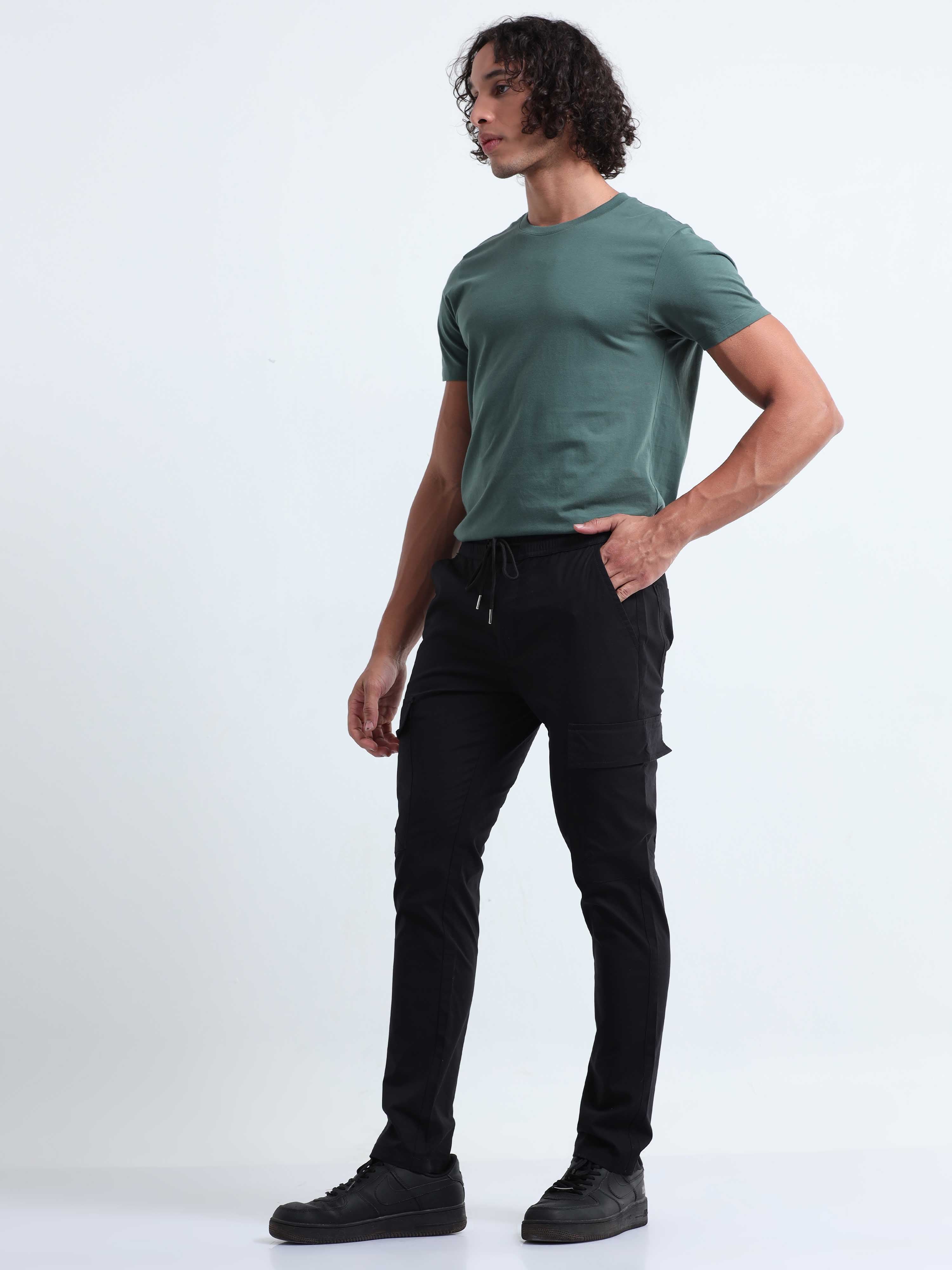 Air Sense Black Cargo Pants for Men