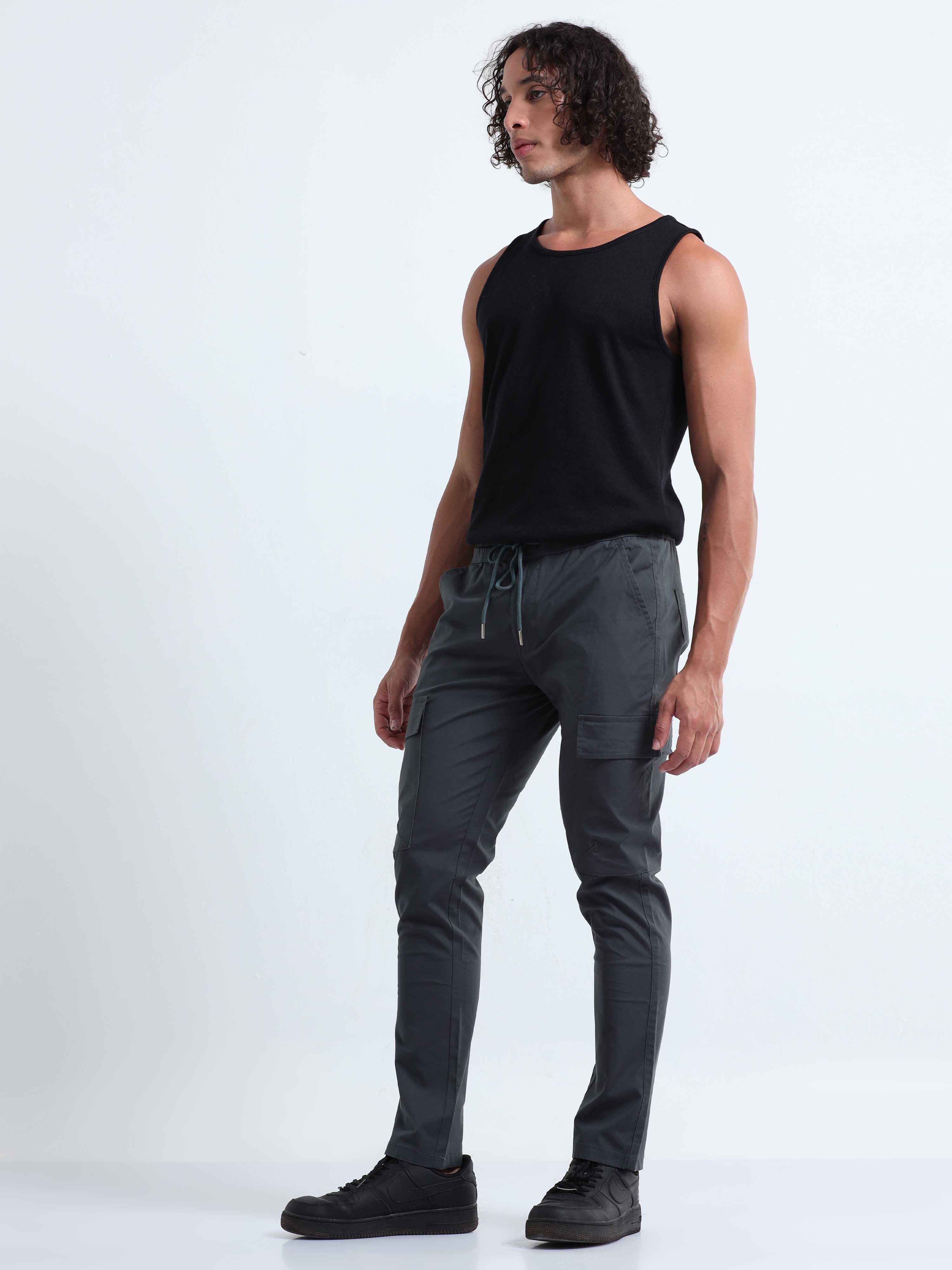 Air Sense Metal Grey Cargo Pants for Men