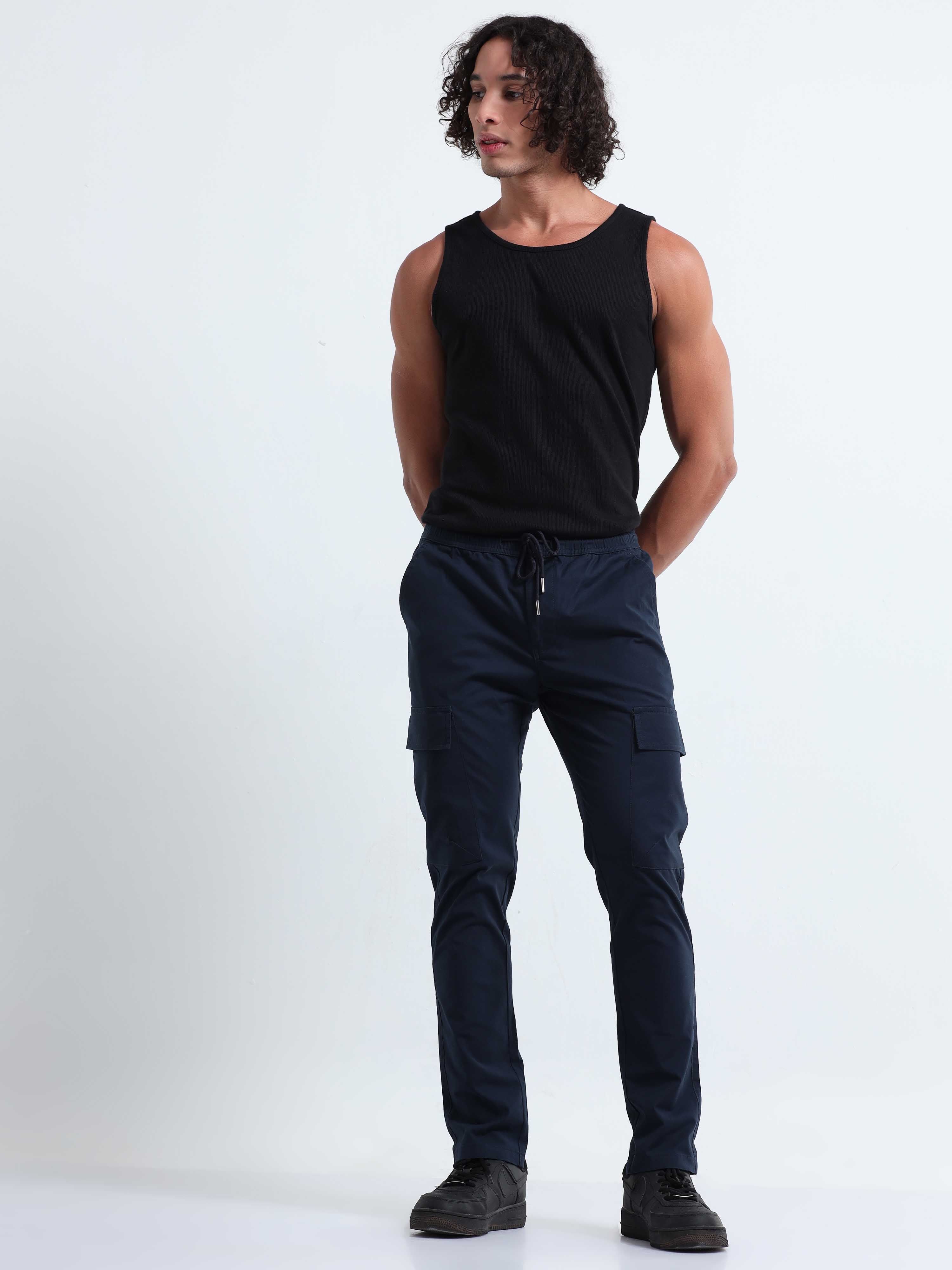 Air Sense Navy Cargo Pants for Men