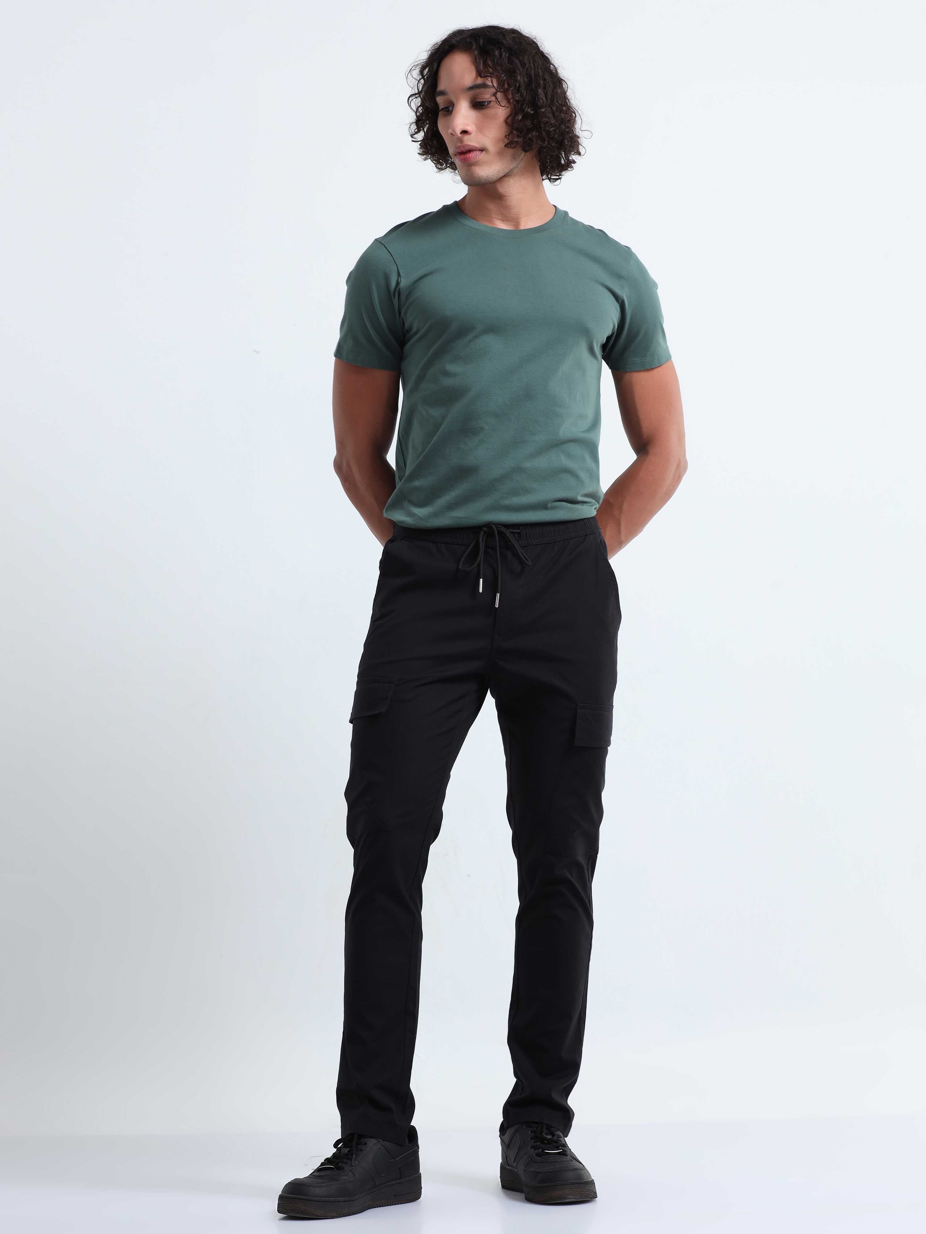 Air Sense Black Cargo Pants for Men