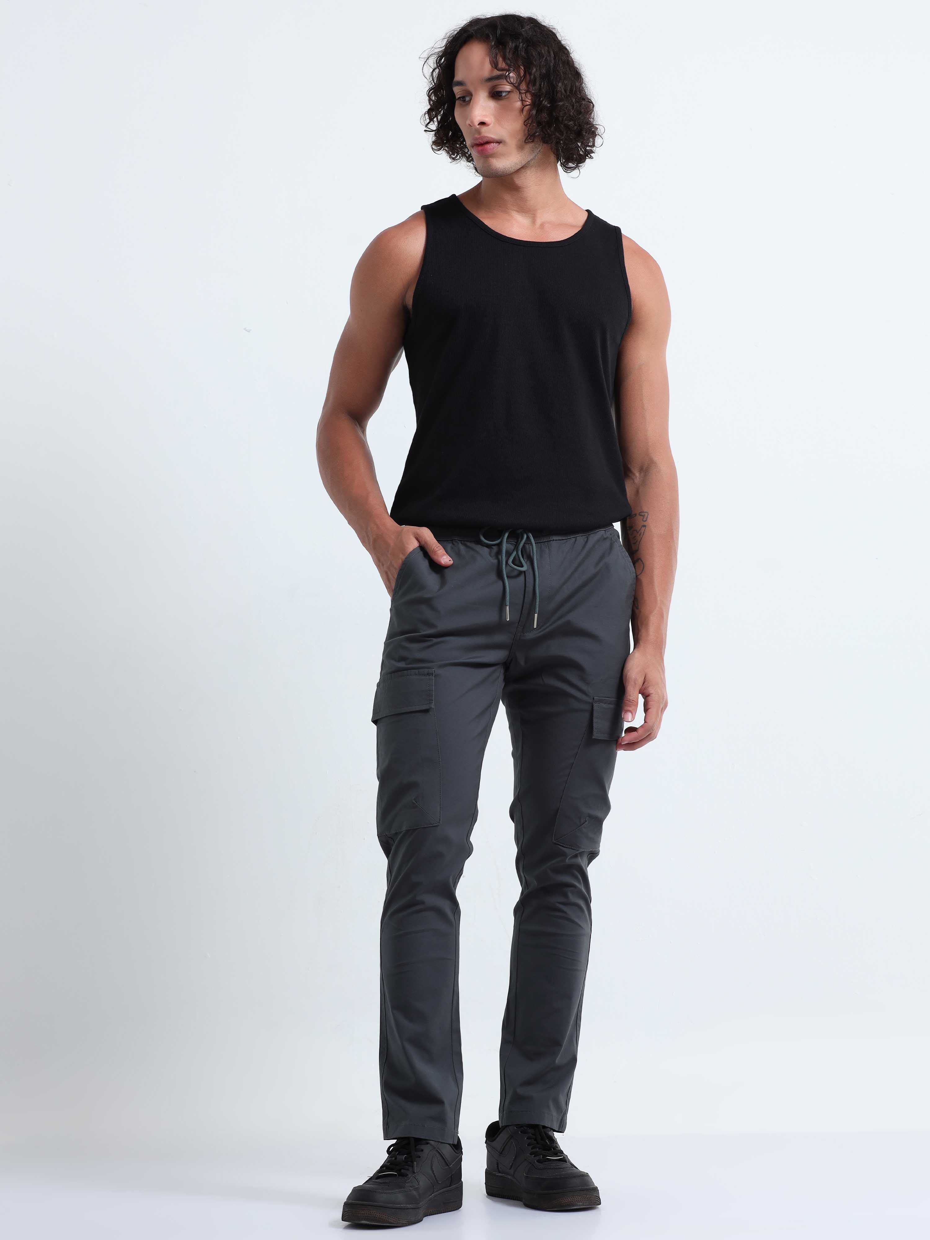 Air Sense Metal Grey Cargo Pants for Men