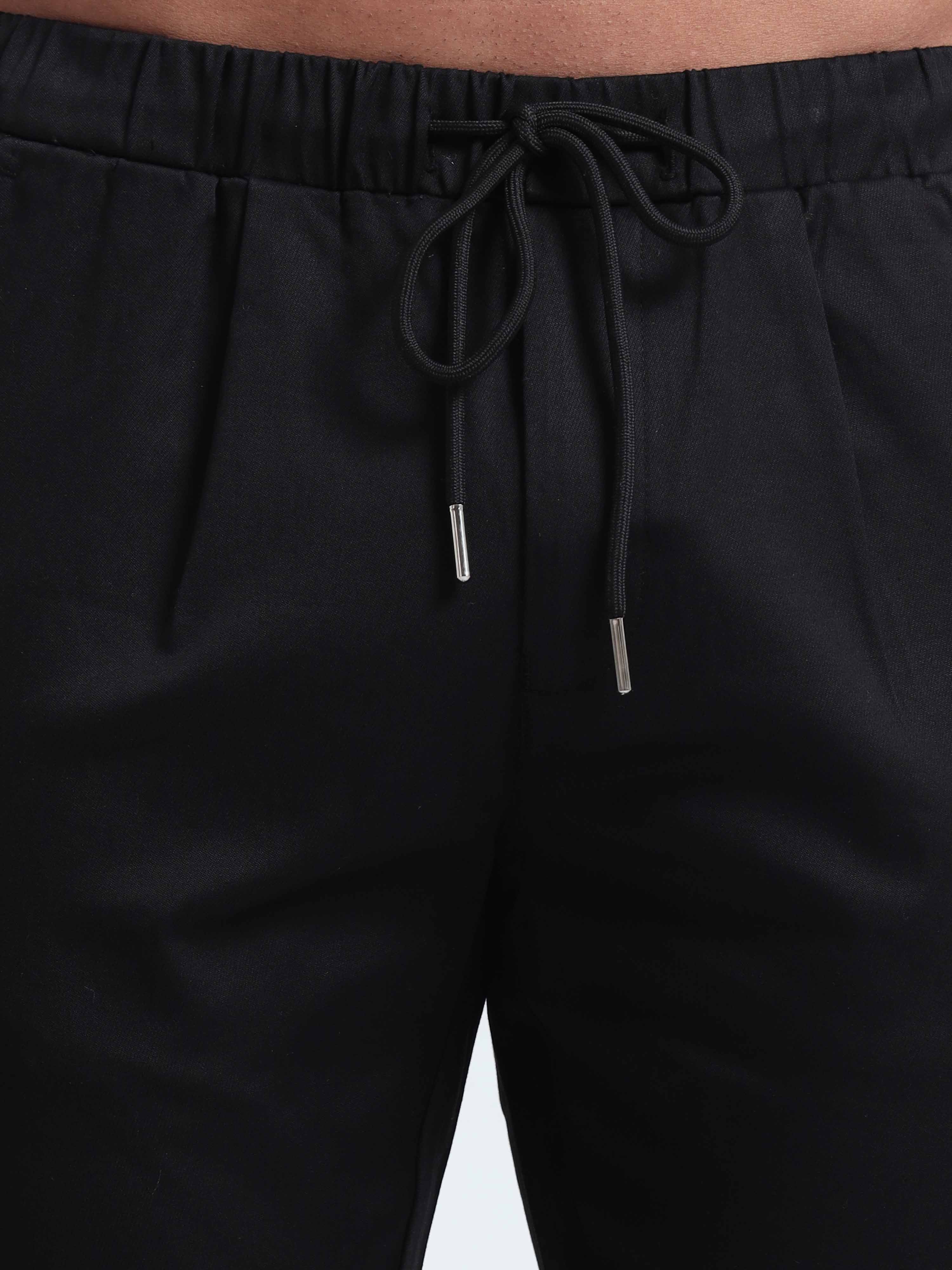 Rich Cotton Black Ankle Pant for Men