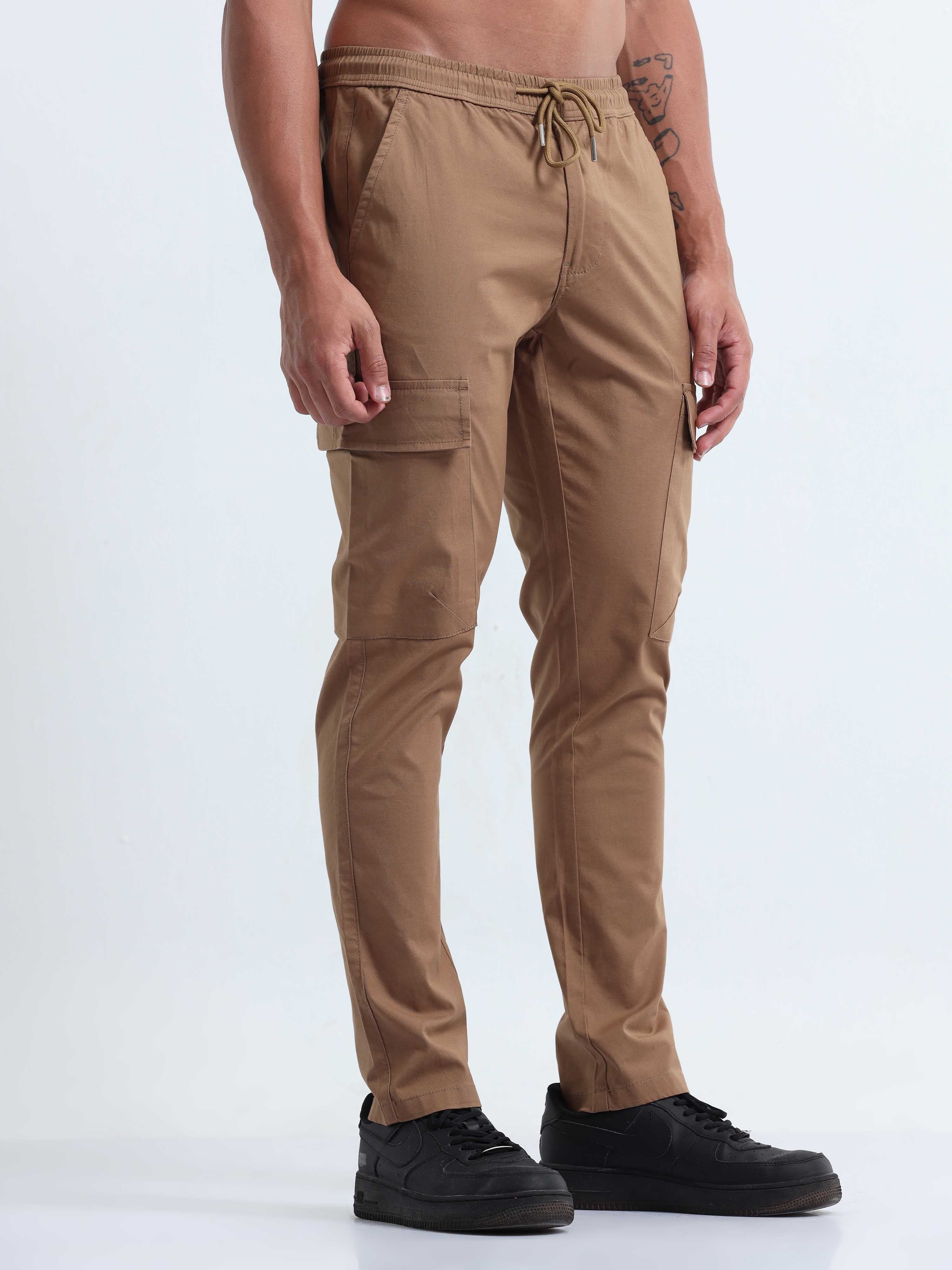 Air Sense Khaki Cargo Pants for Men