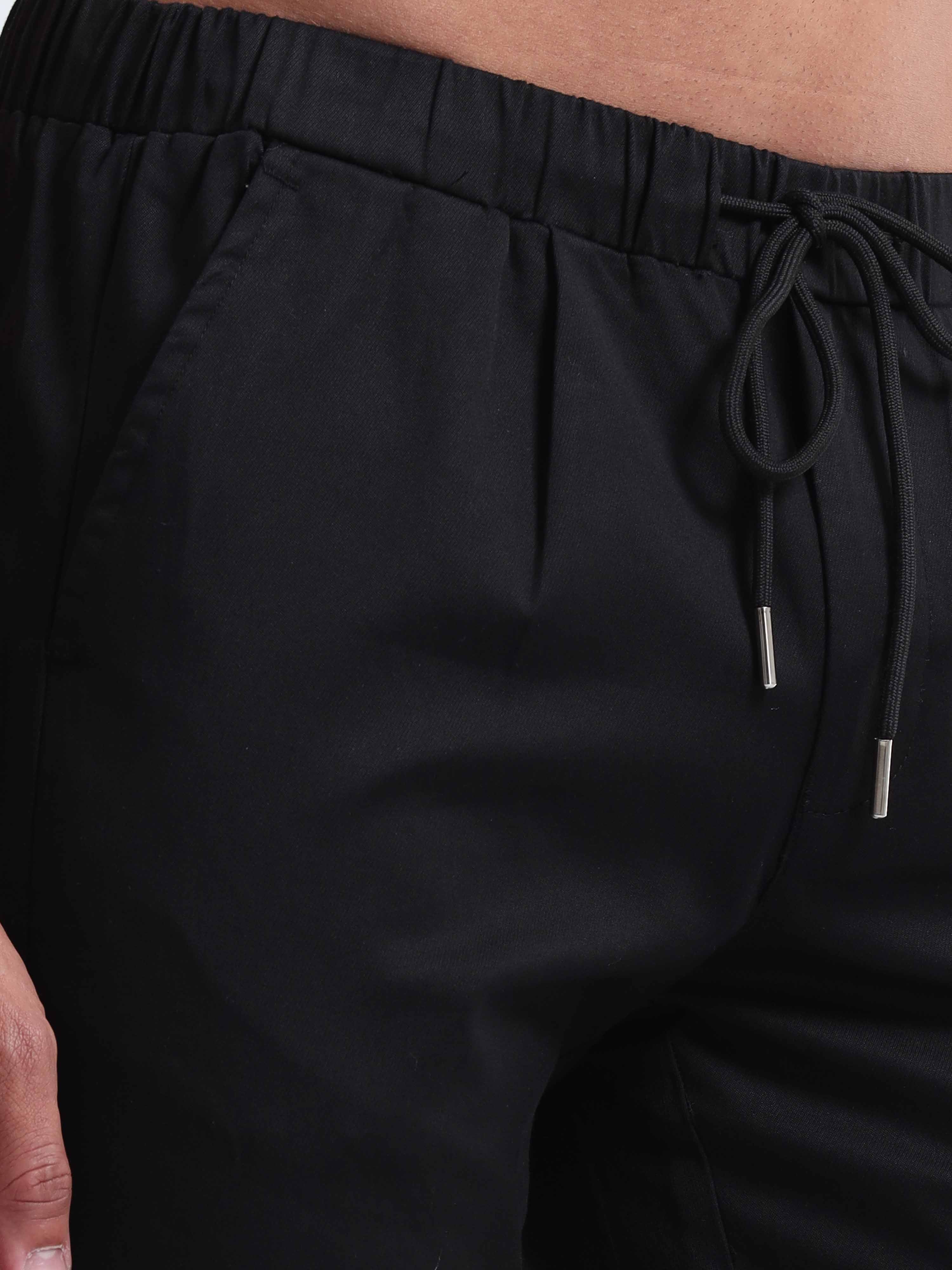 Rich Cotton Black Ankle Pant for Men