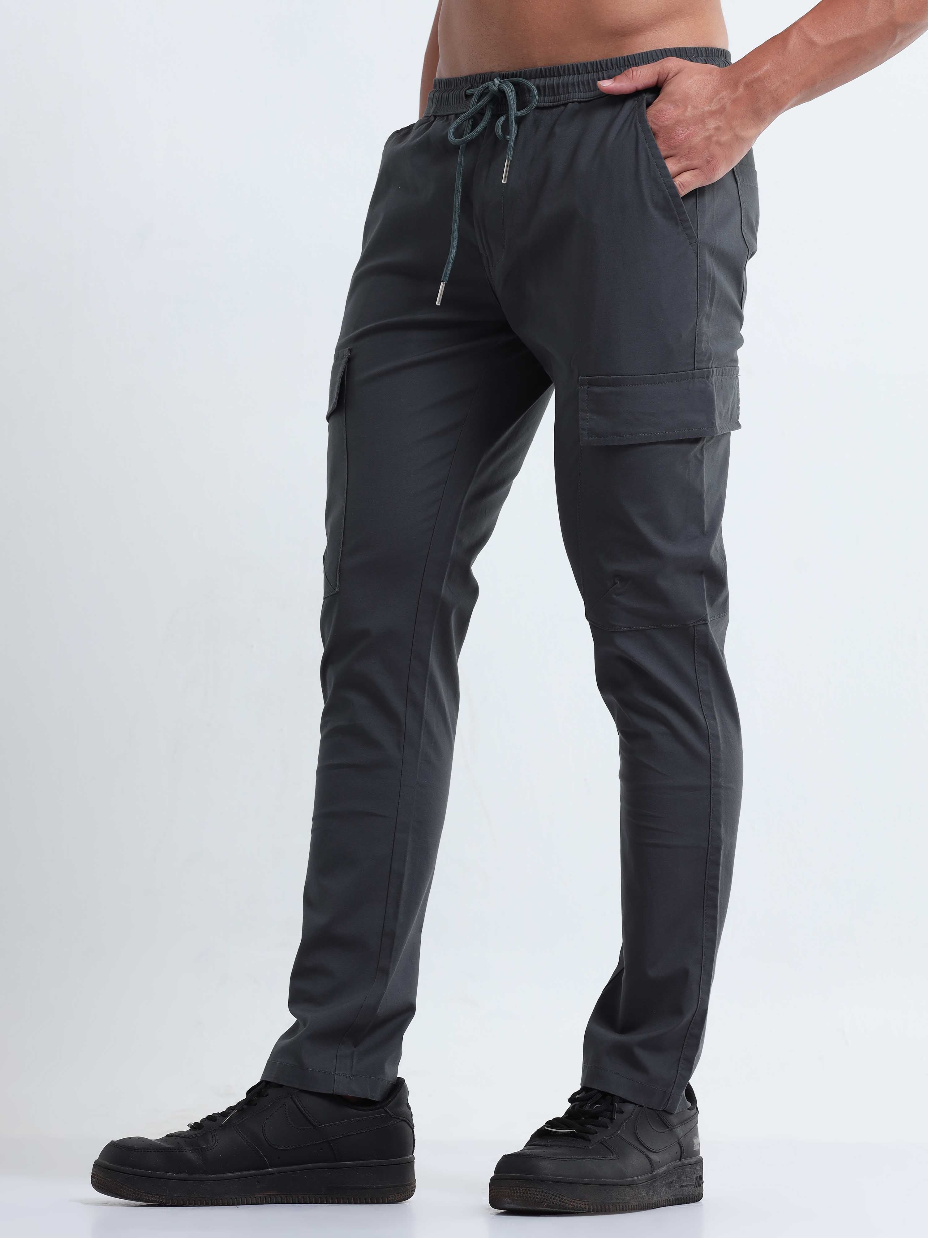 Air Sense Metal Grey Cargo Pants for Men