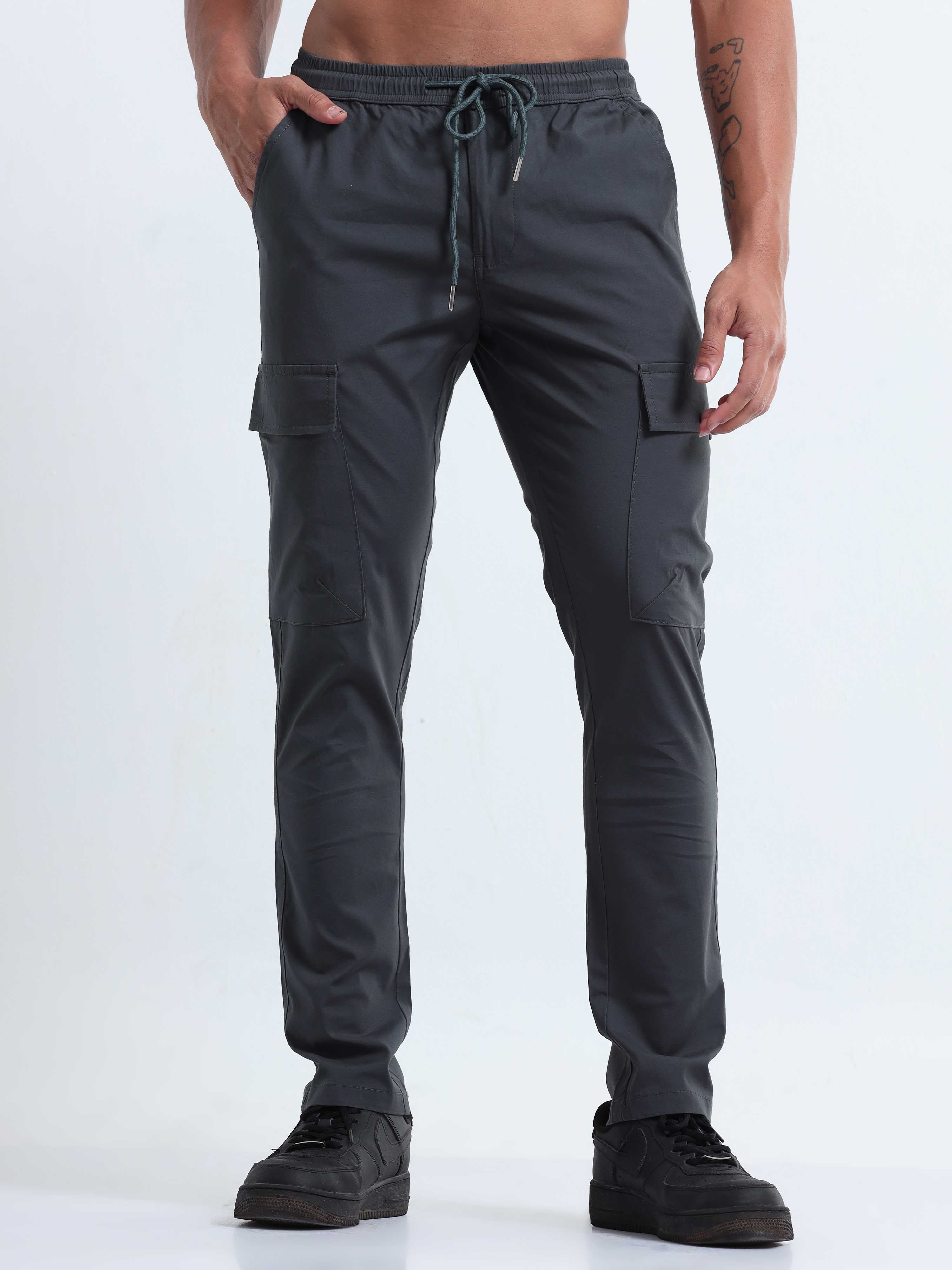 Air Sense Metal Grey Cargo Pants for Men 