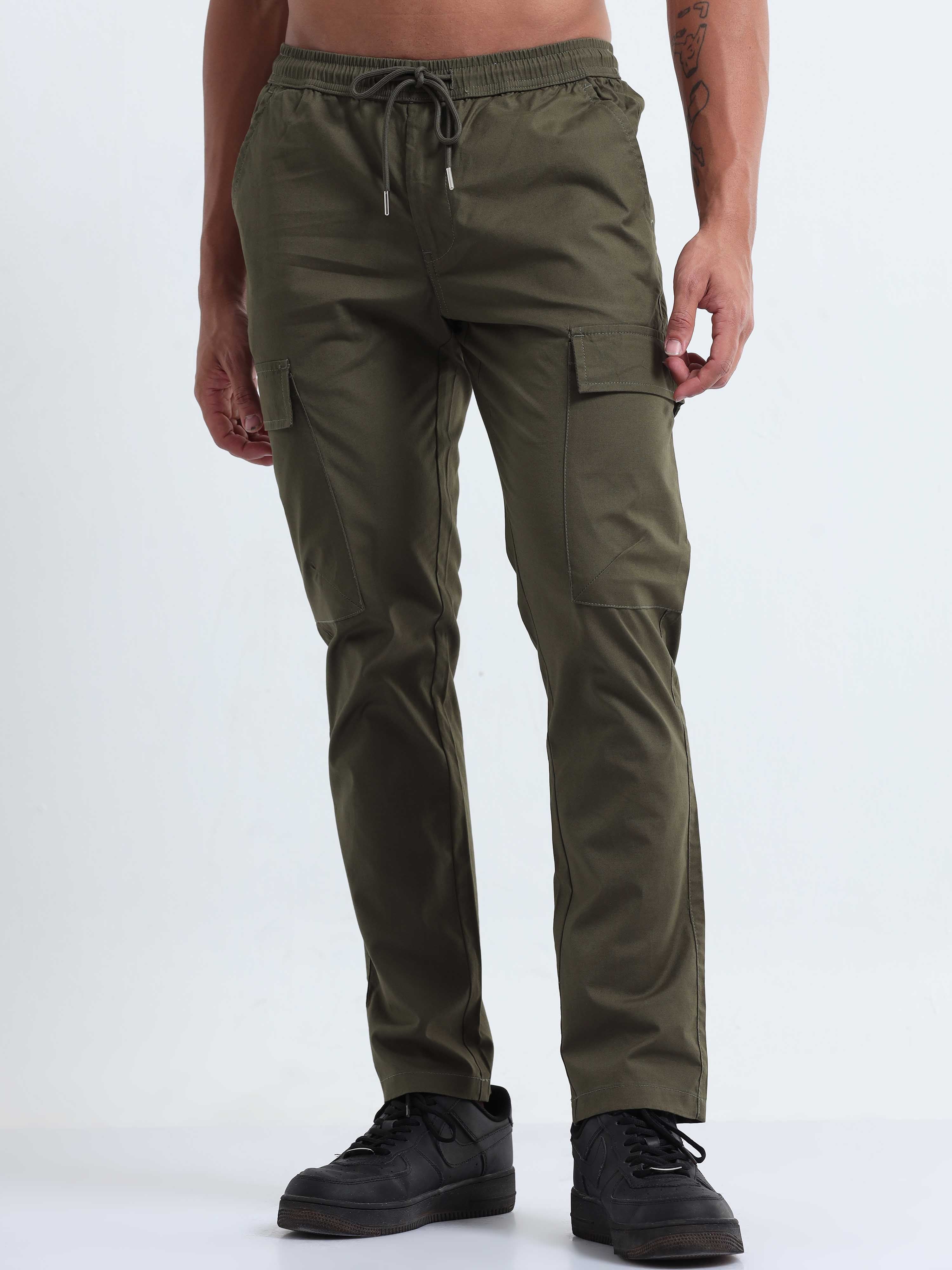 Air Sense Olive Cargo Pants for Men 