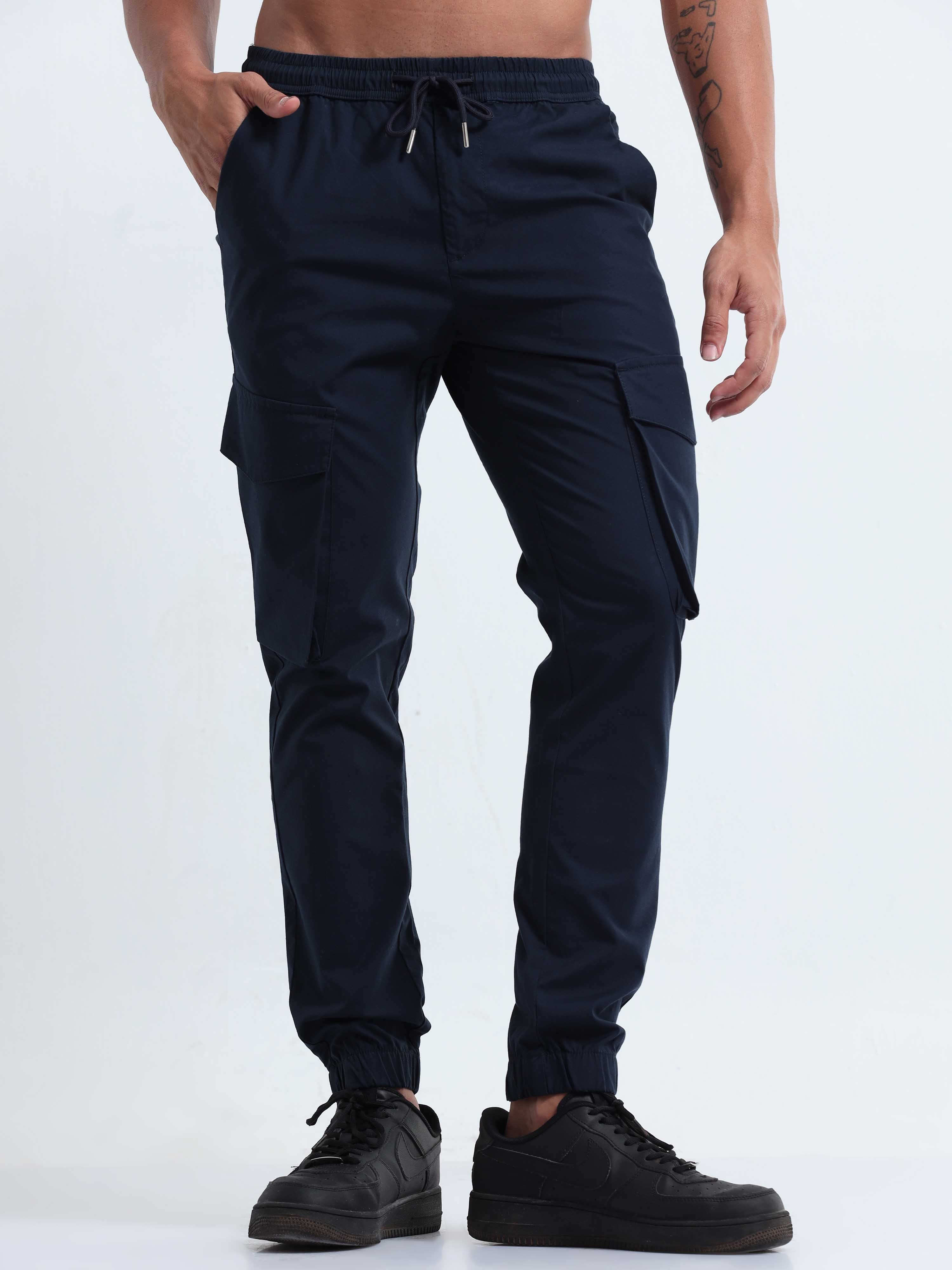 Navy Cargo Joggers for Men