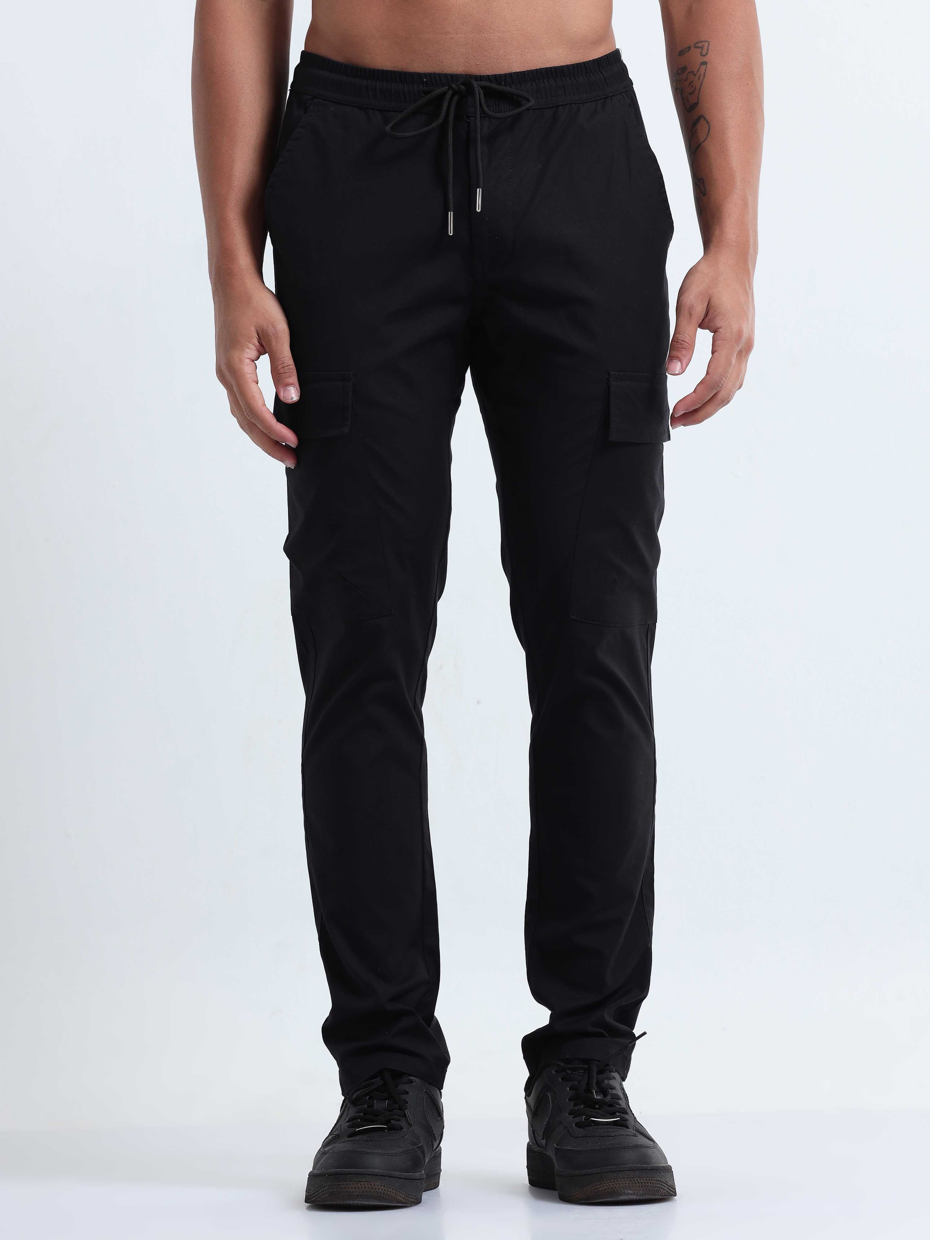 Air Sense Black Cargo Pants for Men 