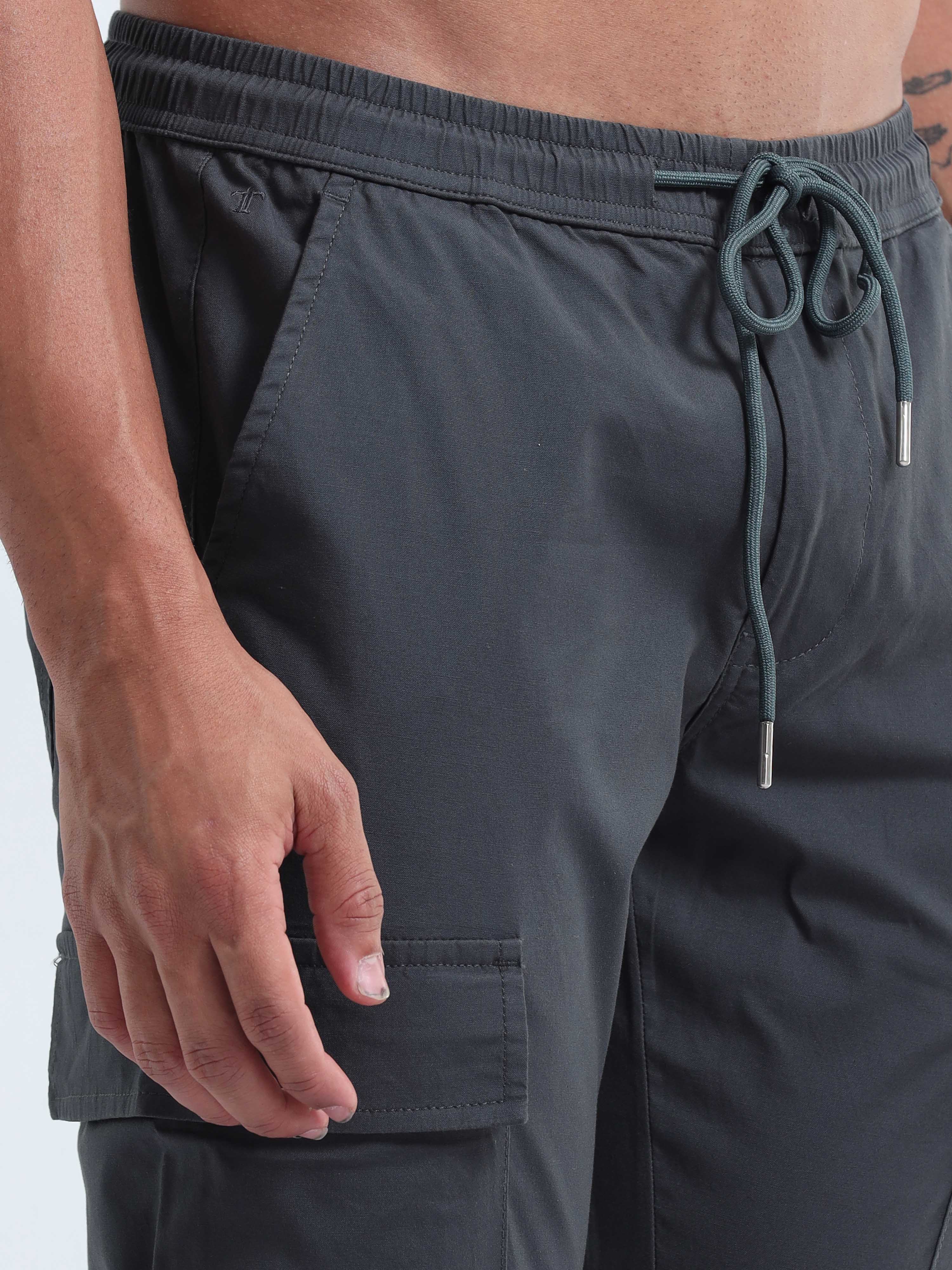 Air Sense Metal Grey Cargo Pants for Men