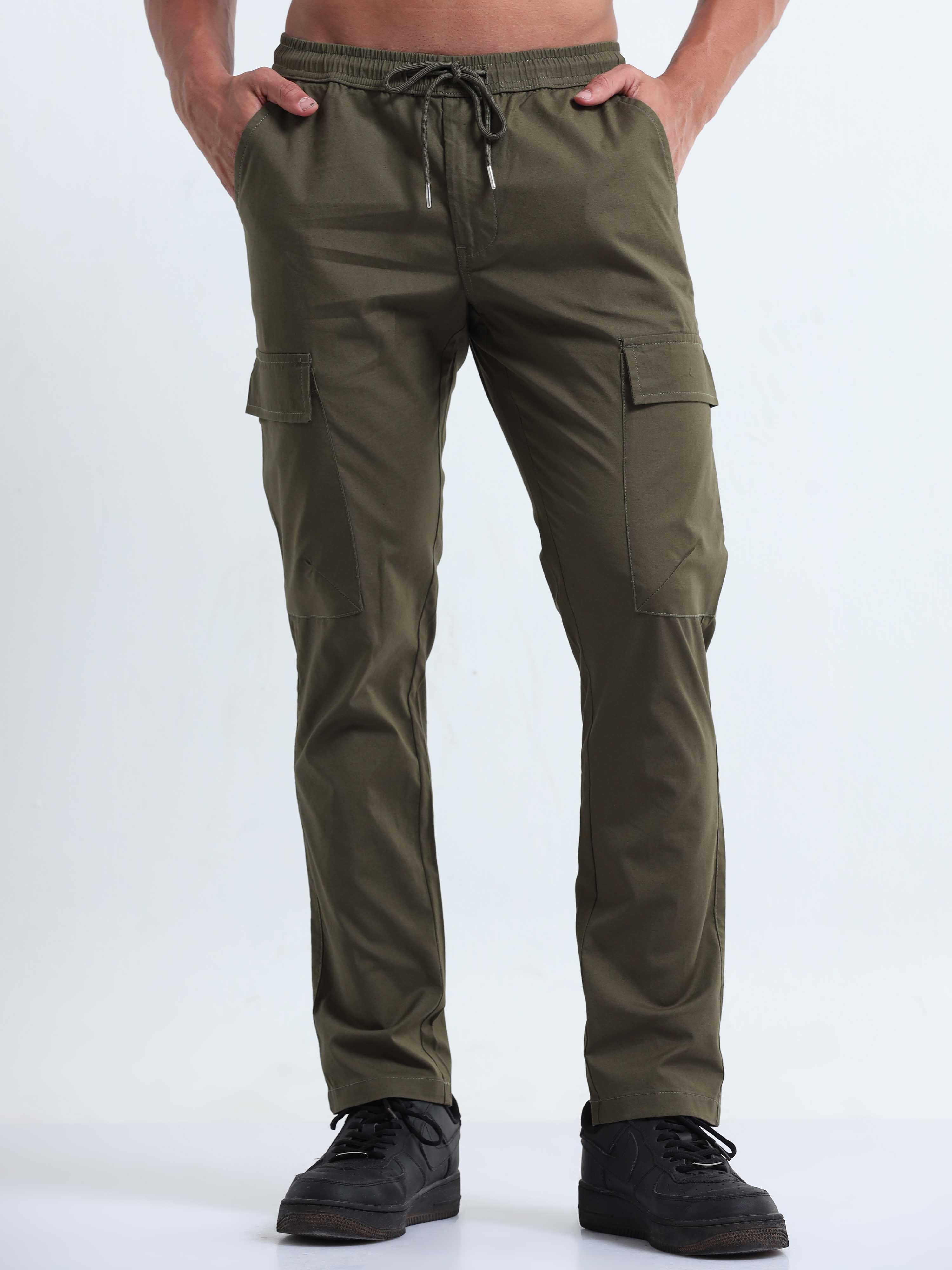 Air Sense Olive Cargo Pants for Men
