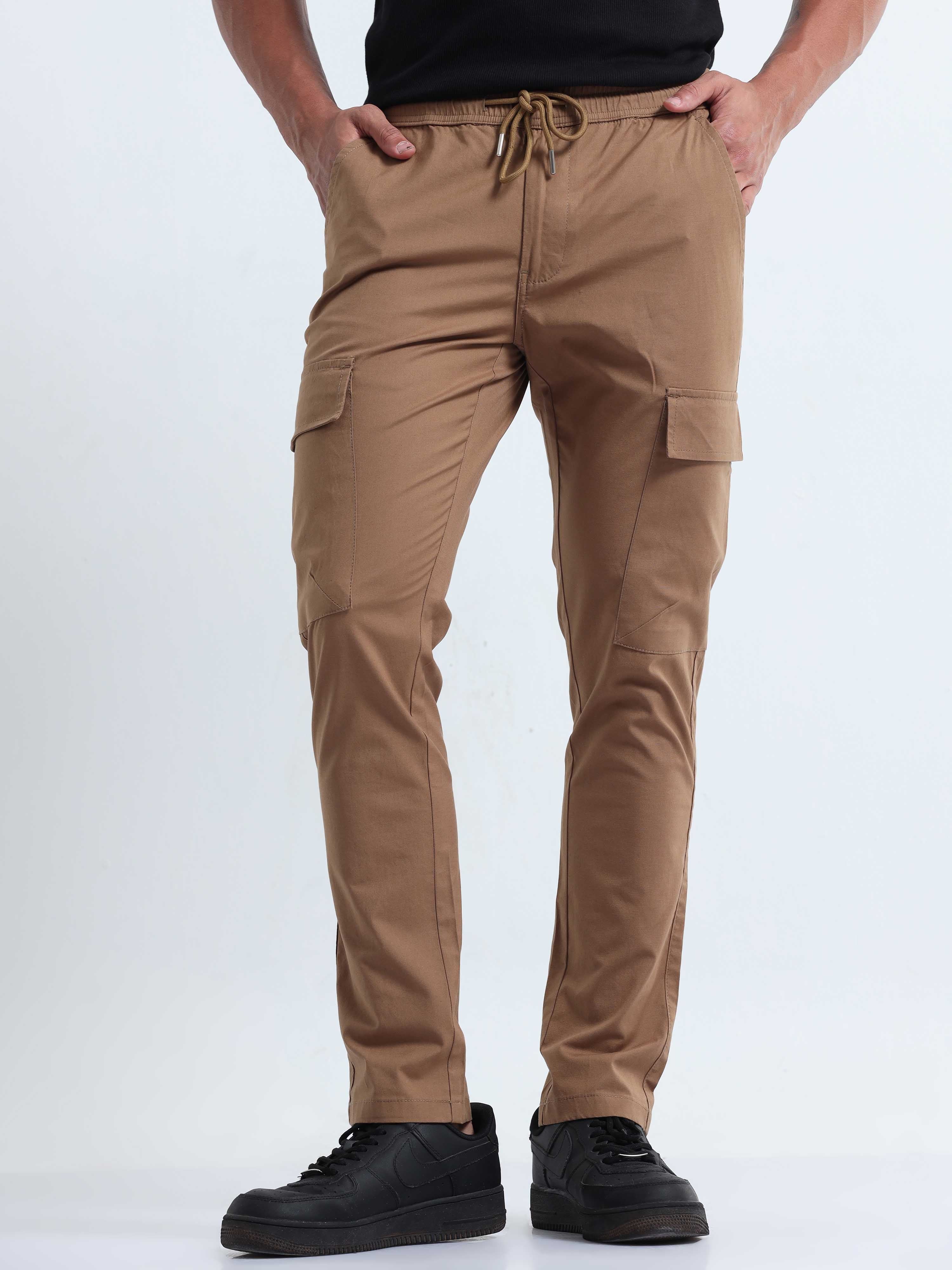 Air Sense Khaki Cargo Pants for Men