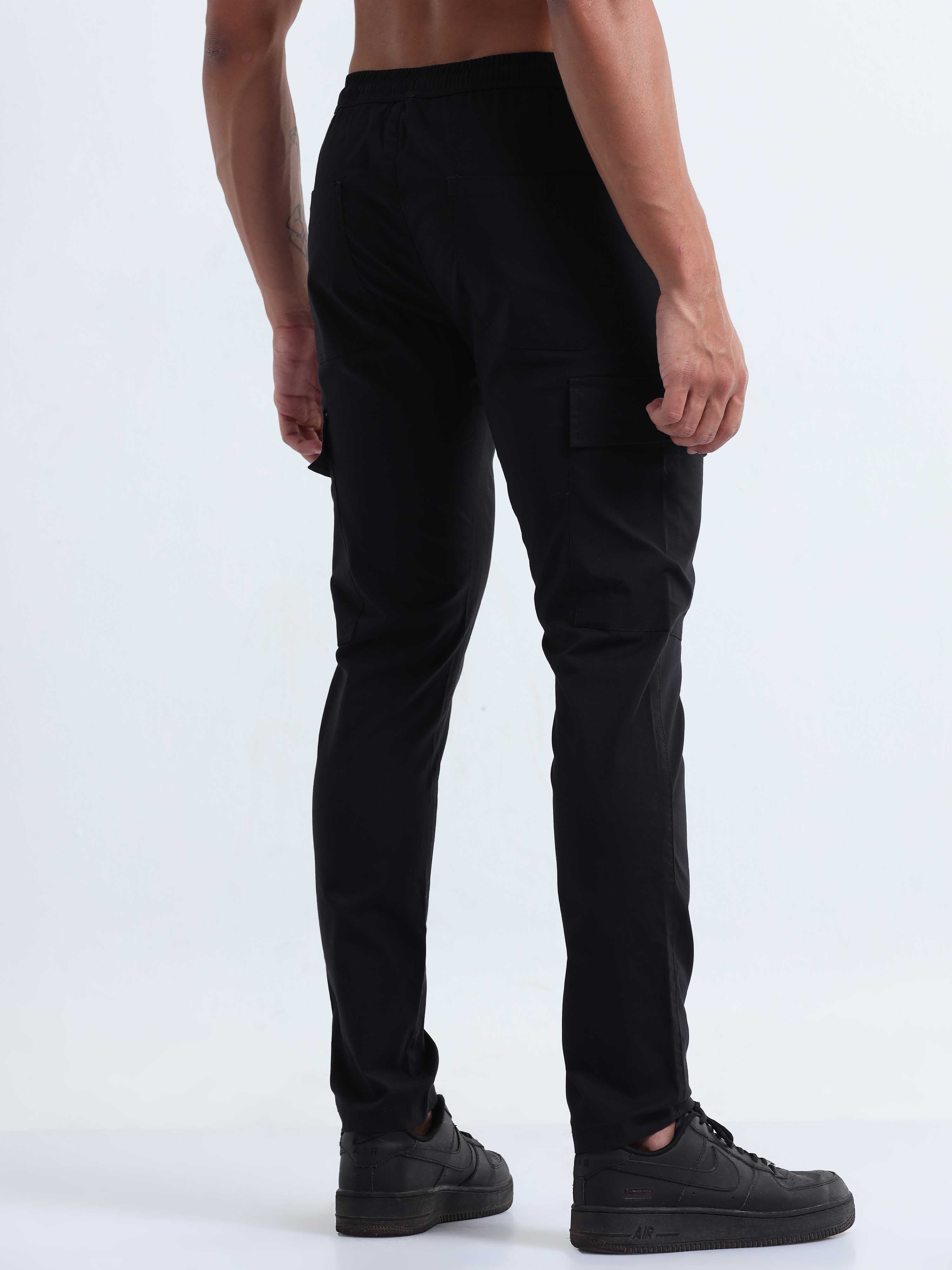 Air Sense Black Cargo Pants for Men