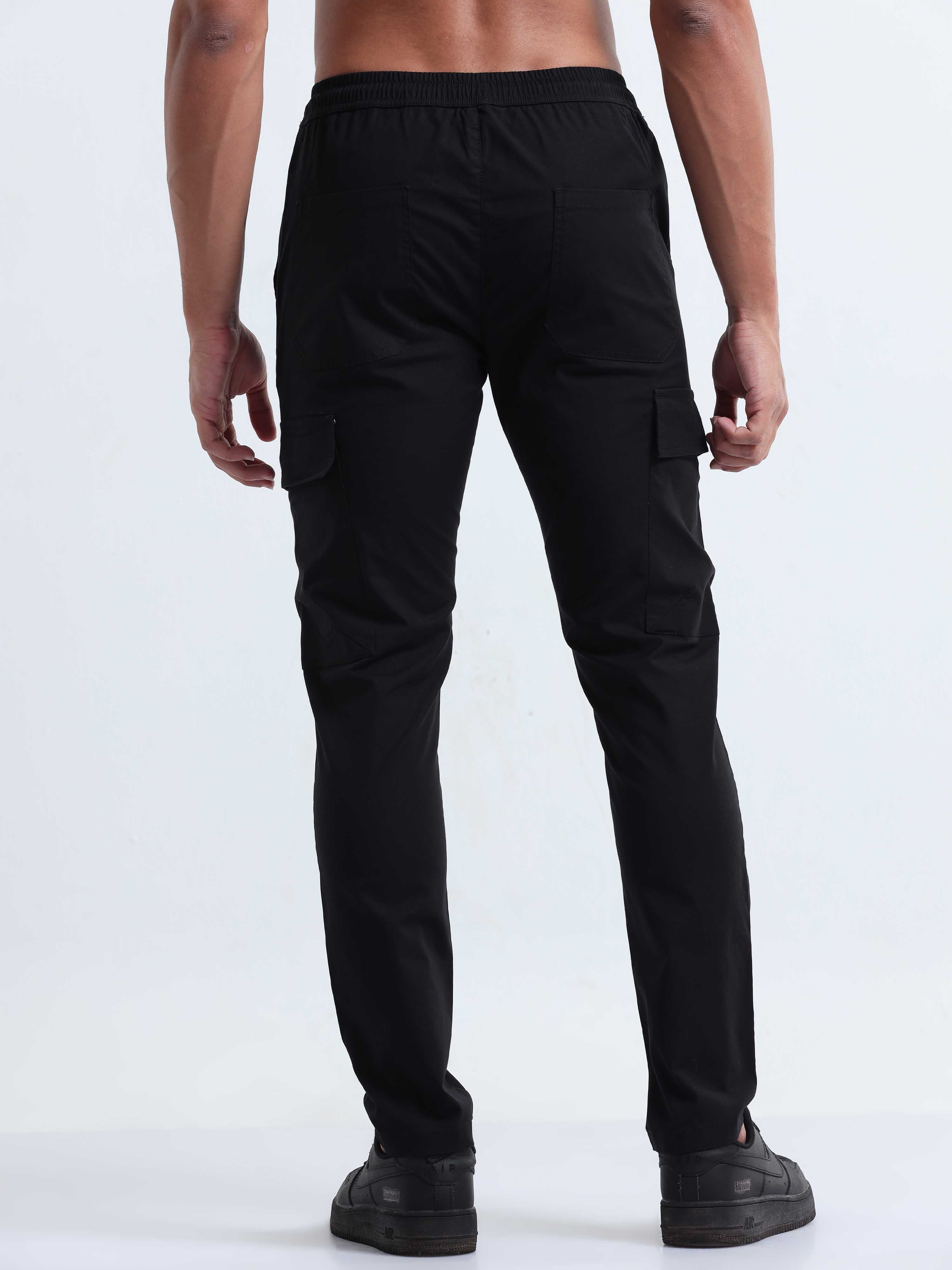 Air Sense Black Cargo Pants for Men