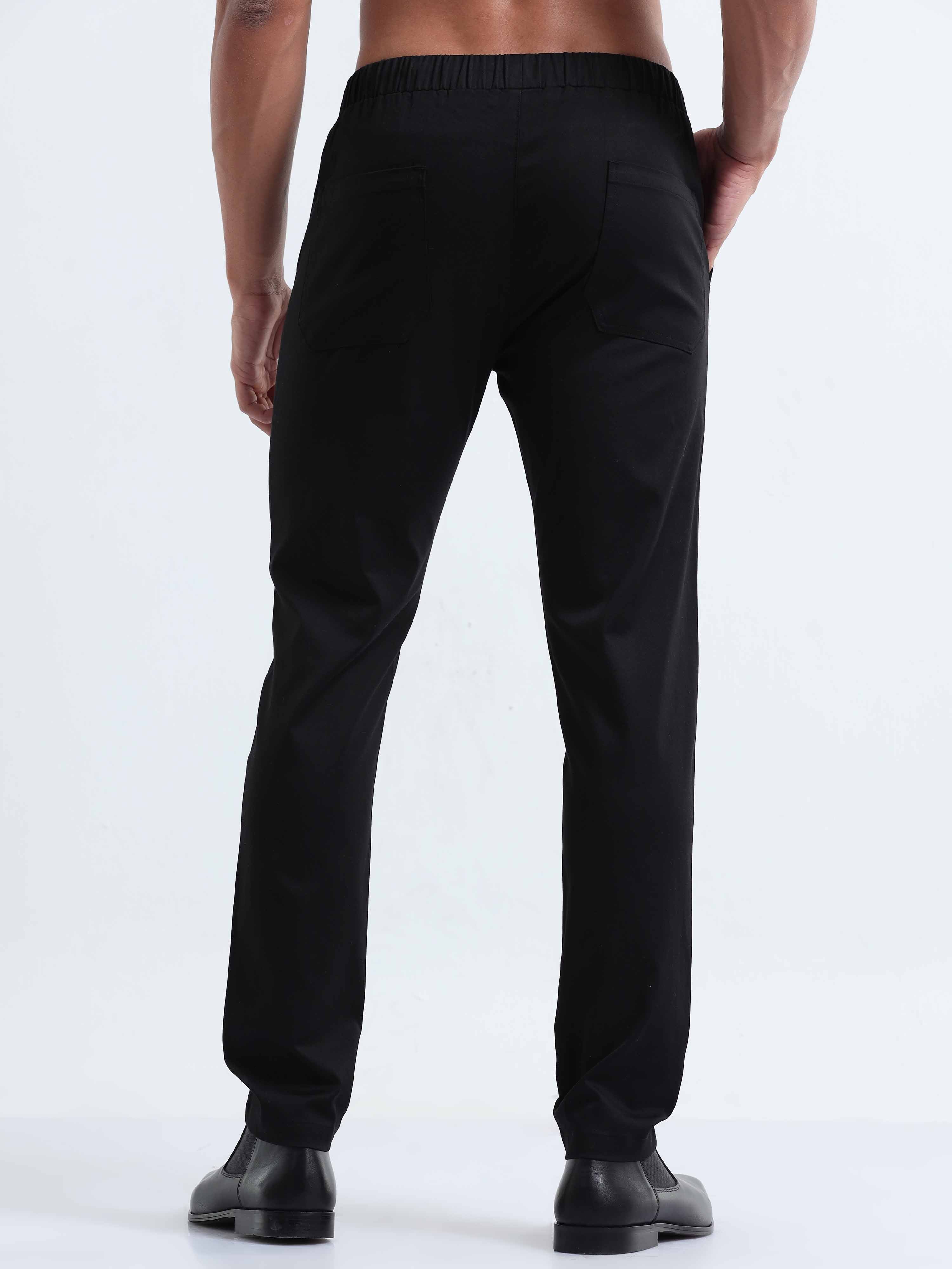 Rich Cotton Black Ankle Pant for Men 