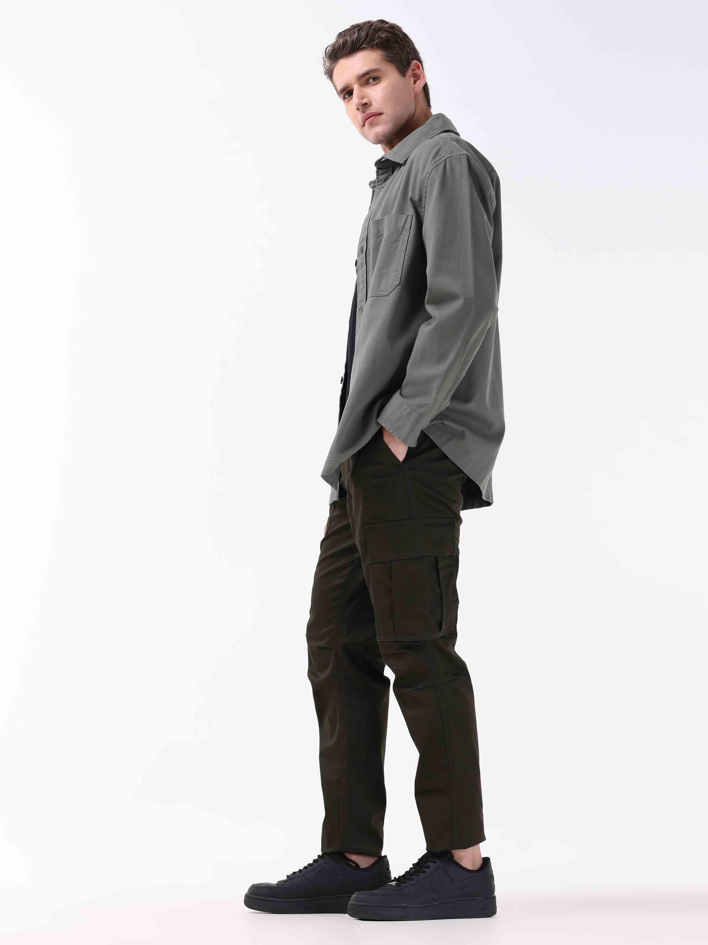 Ultra Stretch Straight Fit Dark Olive Cargo