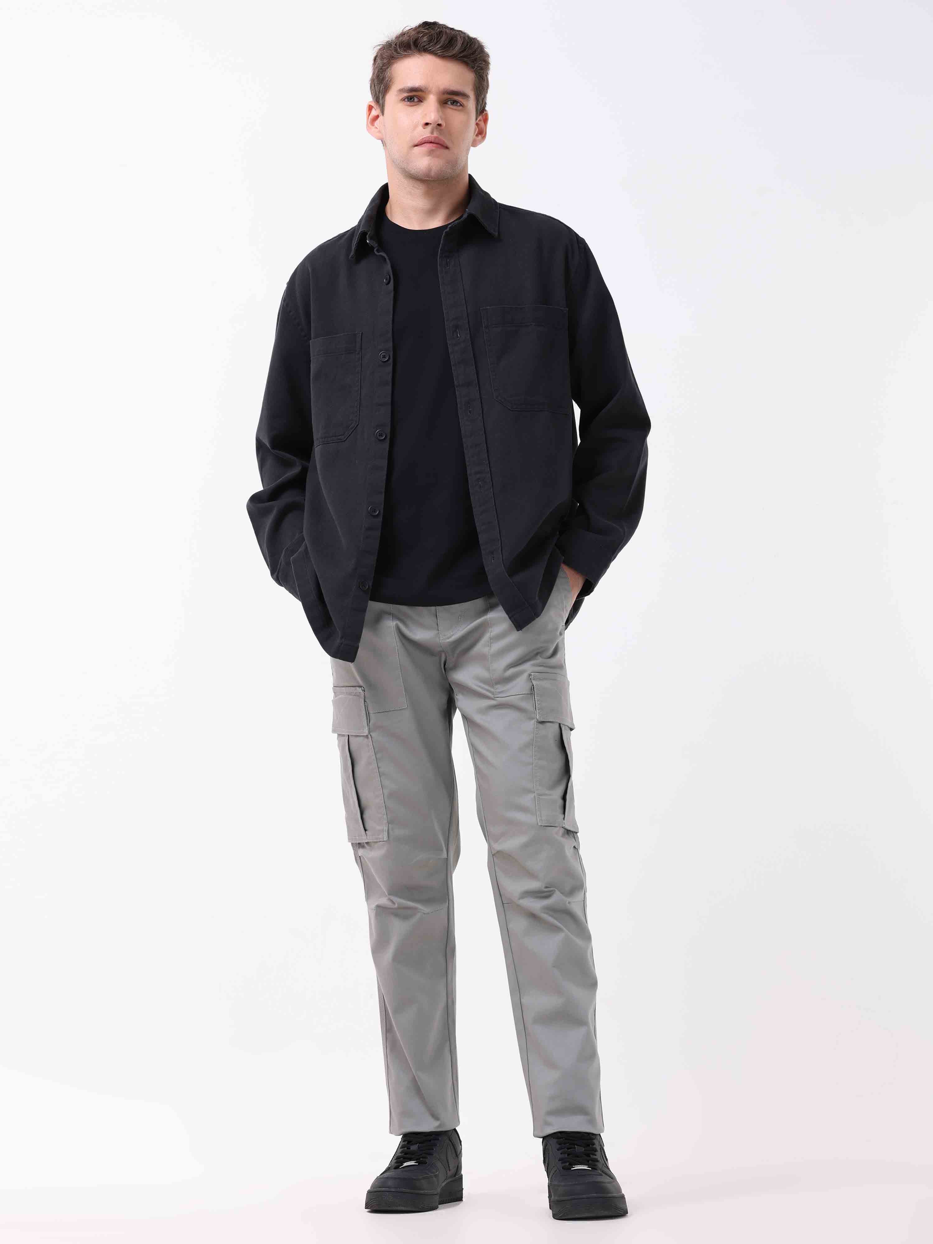 Ultra Stretch Straight Fit Grey Cargo