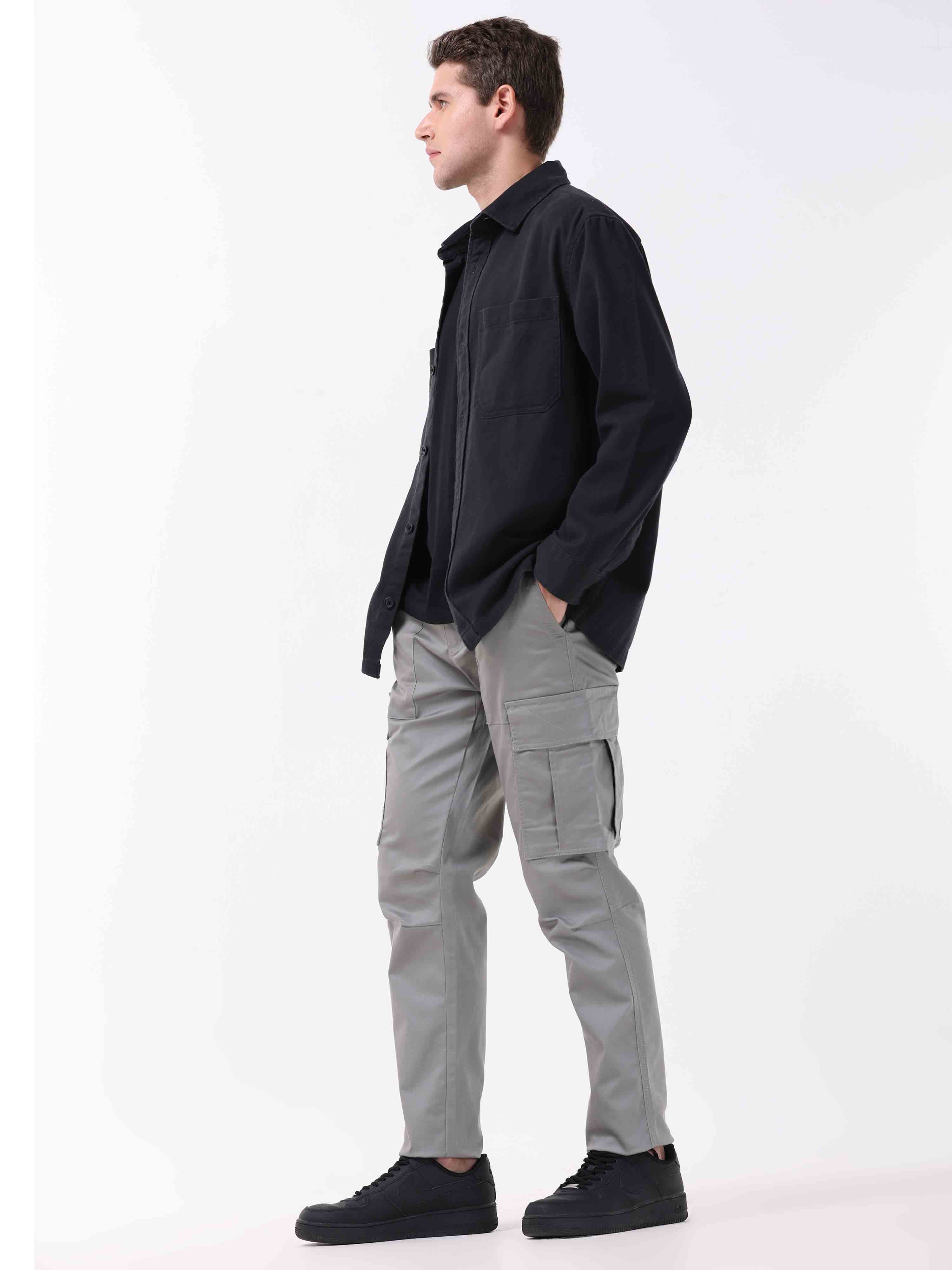 Ultra Stretch Straight Fit Grey Cargo
