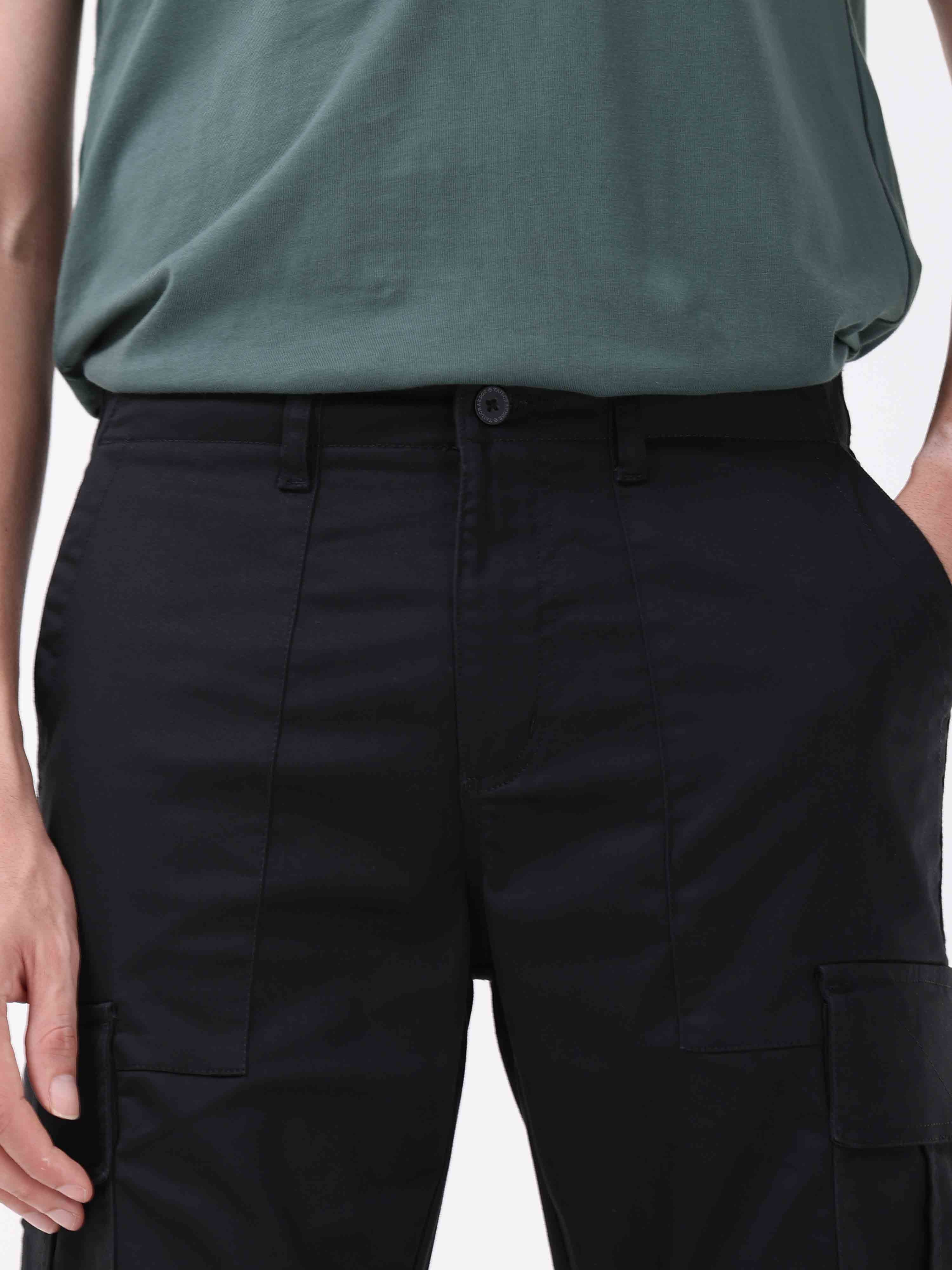 Ultra Stretch Straight Fit Black Cargo