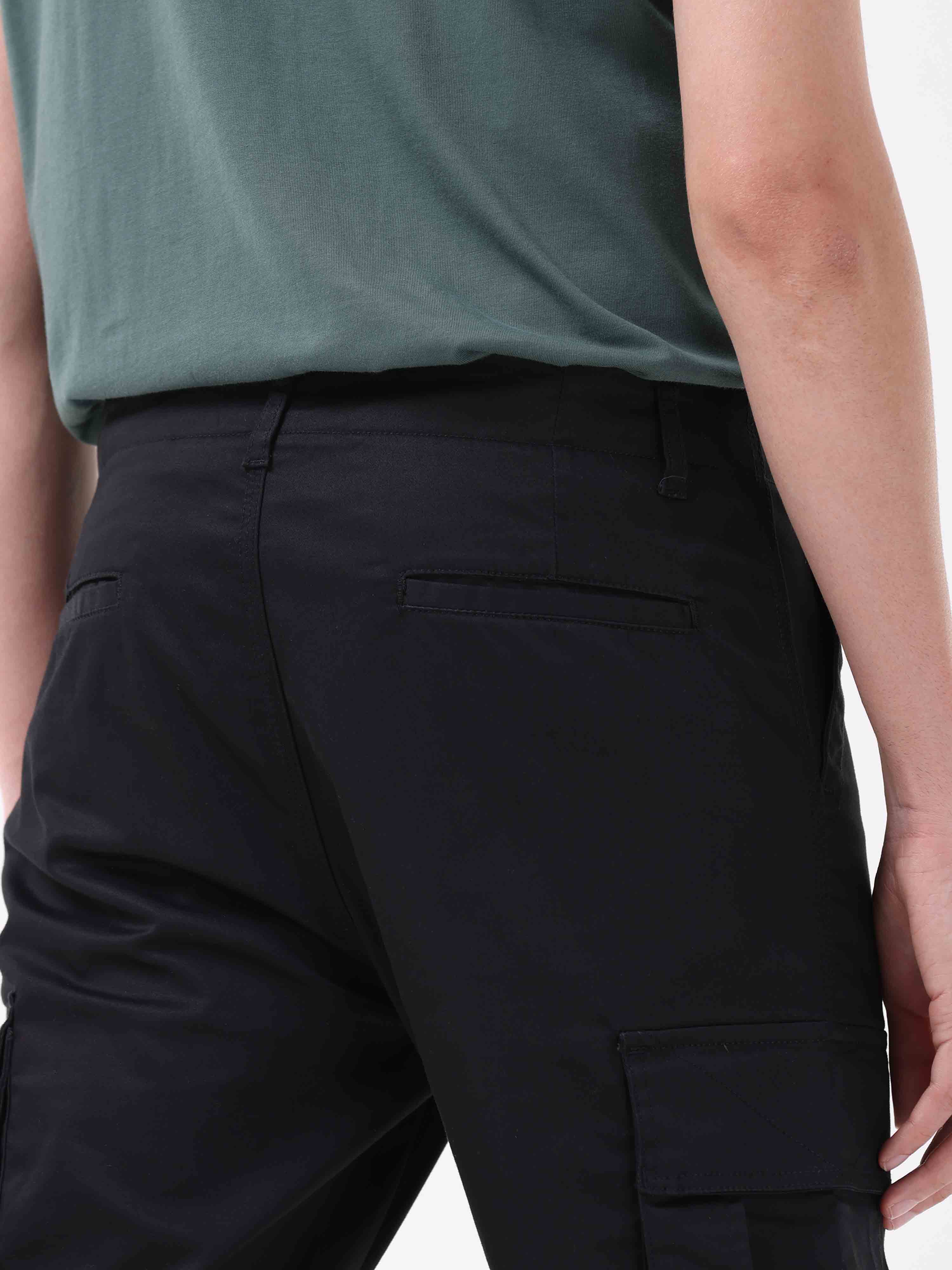 Ultra Stretch Straight Fit Black Cargo