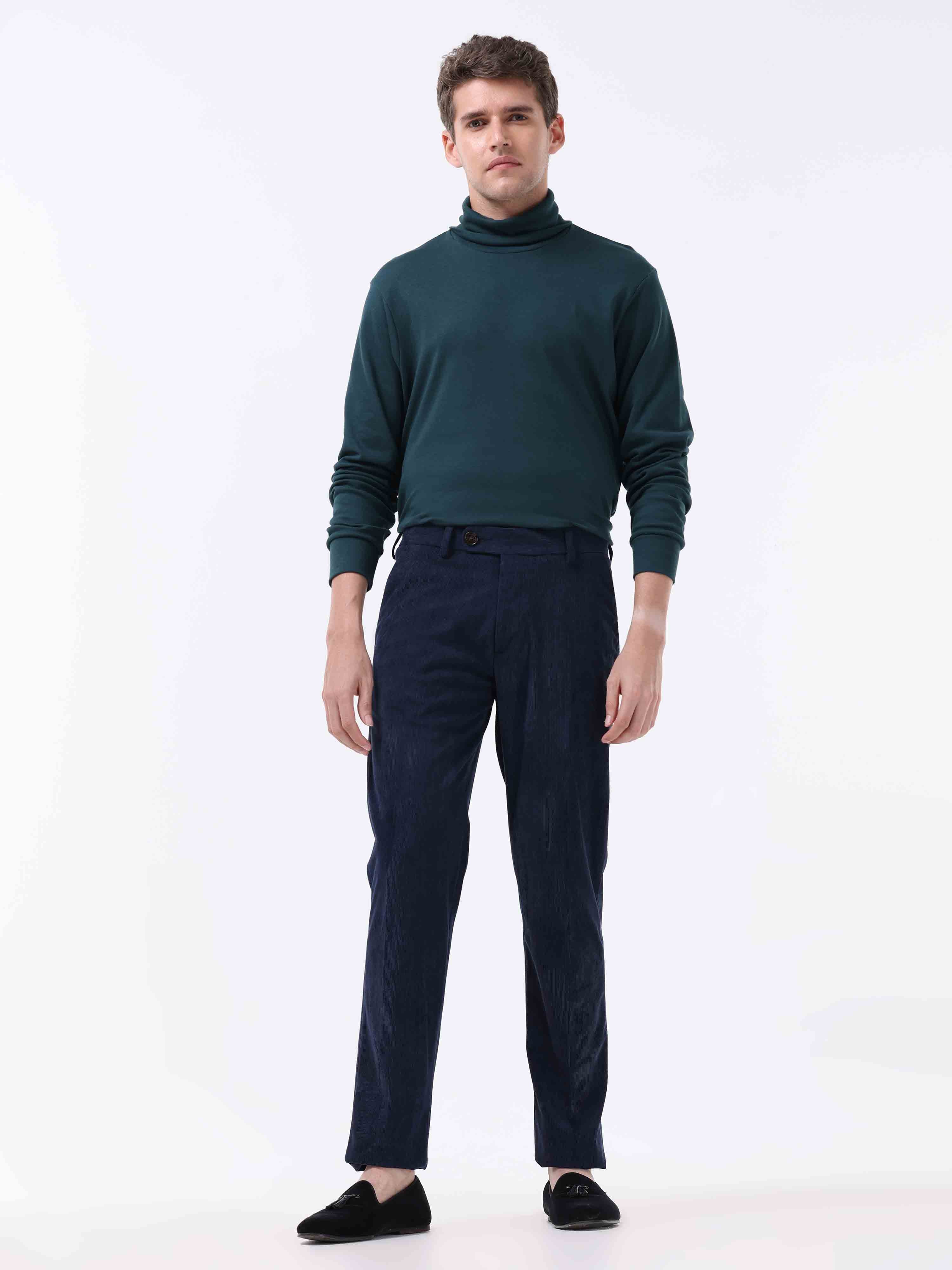 Statement Corduroy Navy Pant