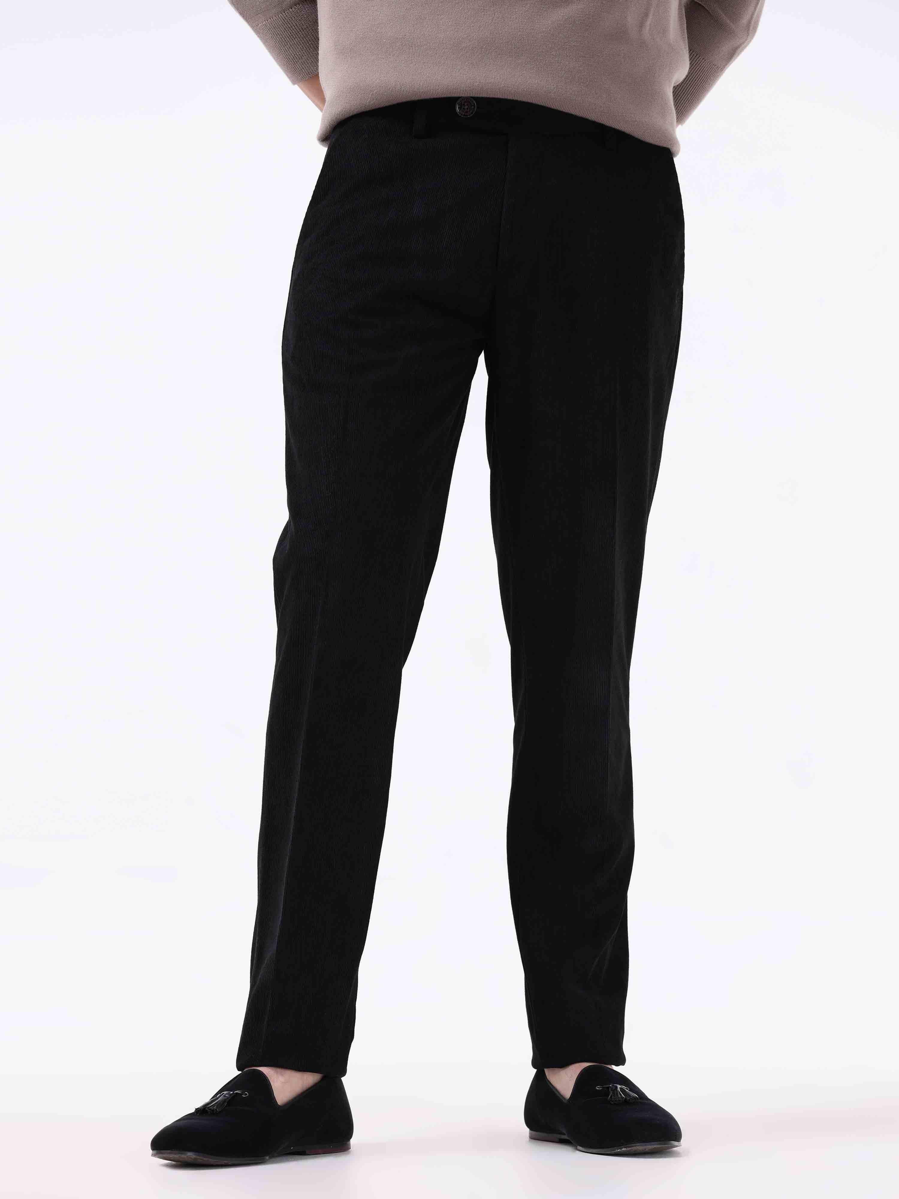 Statement Corduroy Black Pant