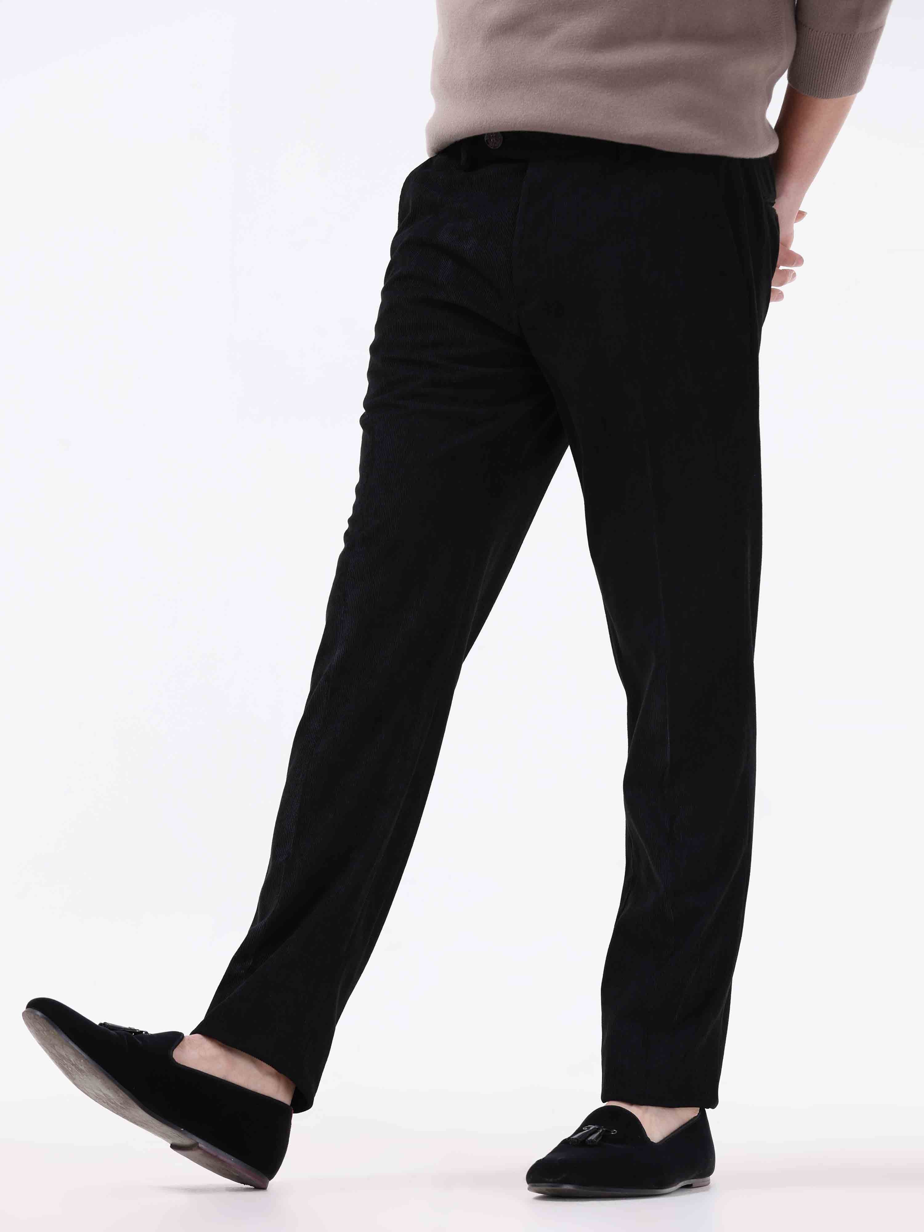 Statement Corduroy Black Pant