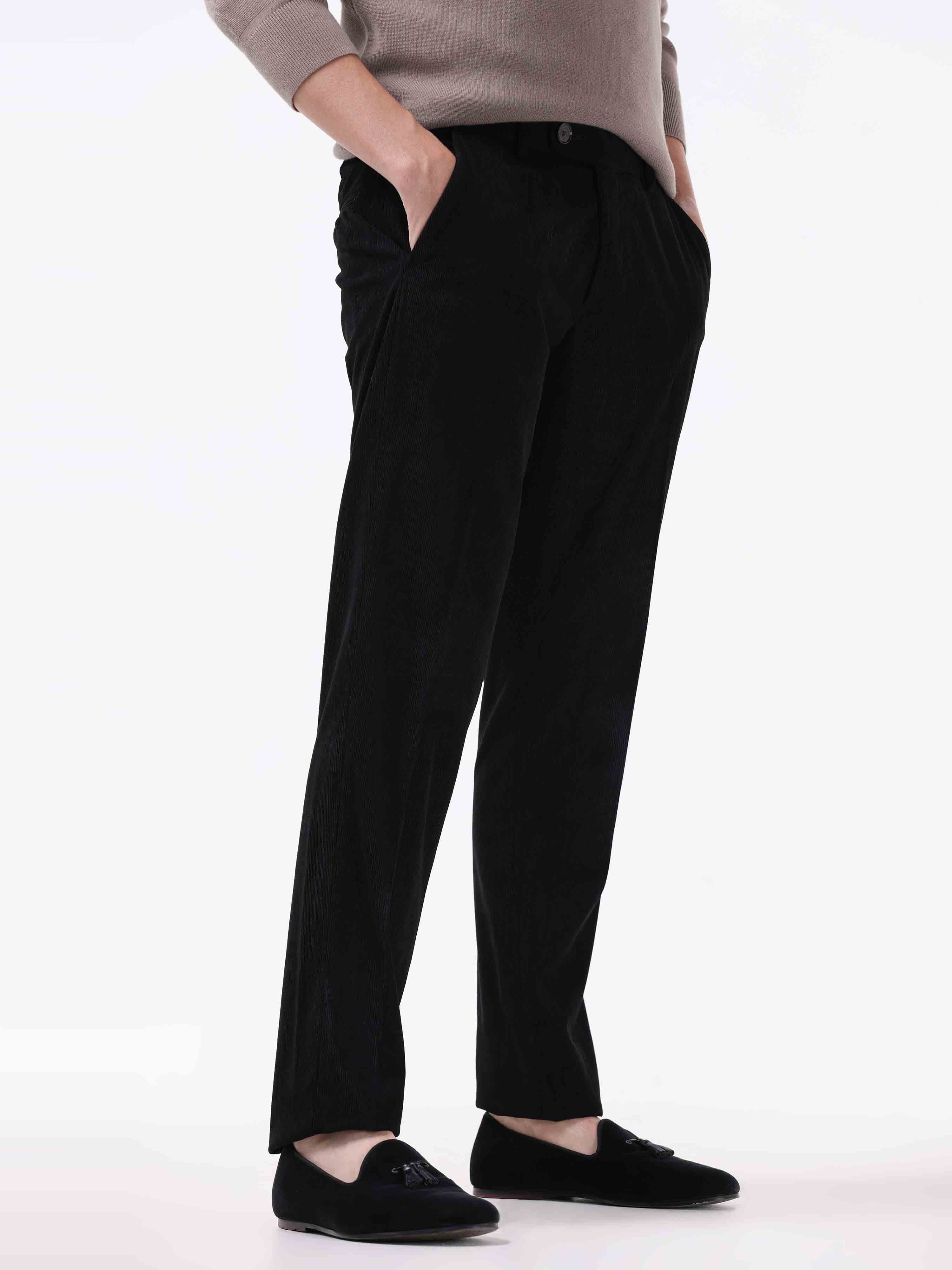 Statement Corduroy Black Pant