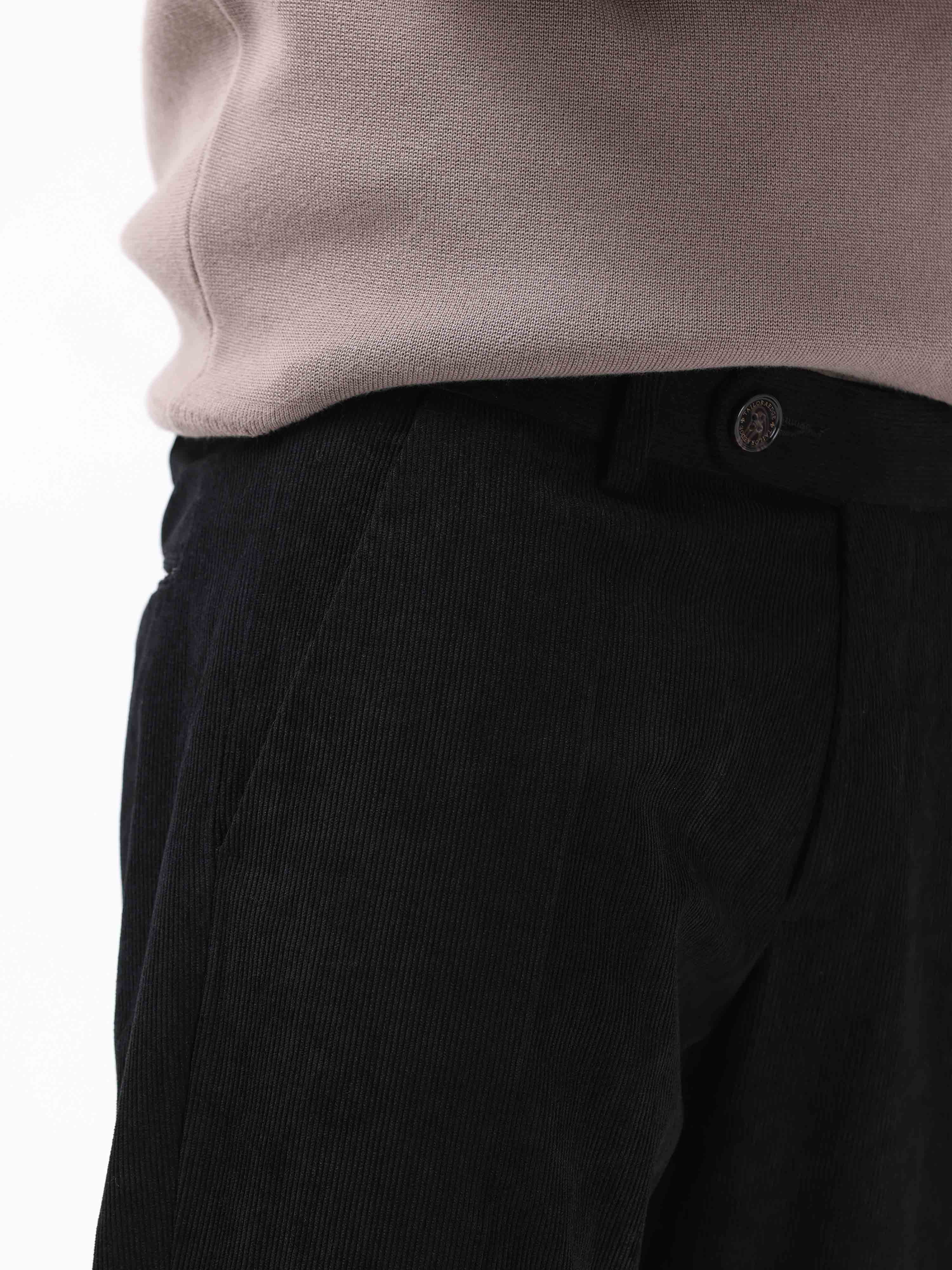 Statement Corduroy Black Pant