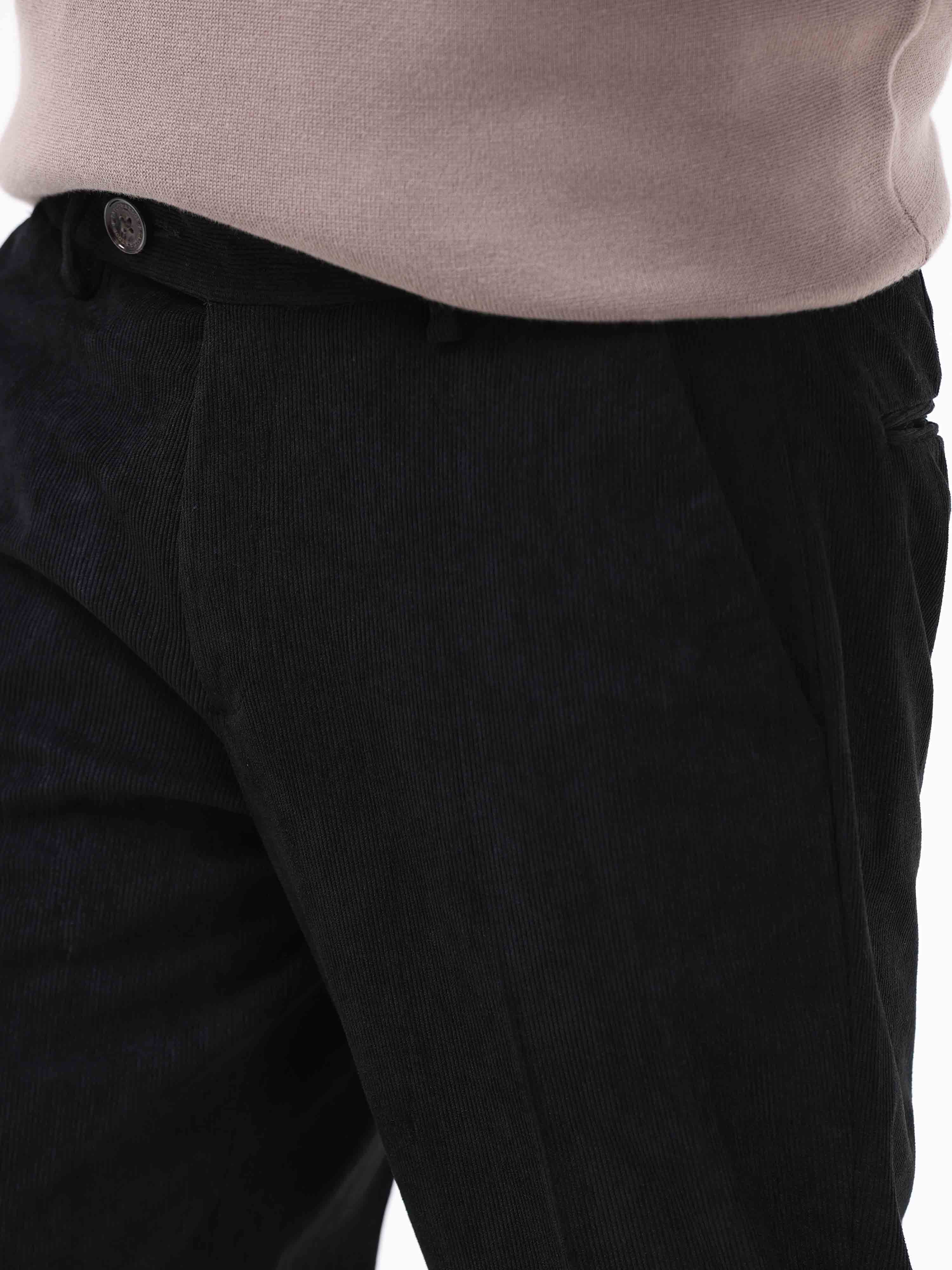 Statement Corduroy Black Pant
