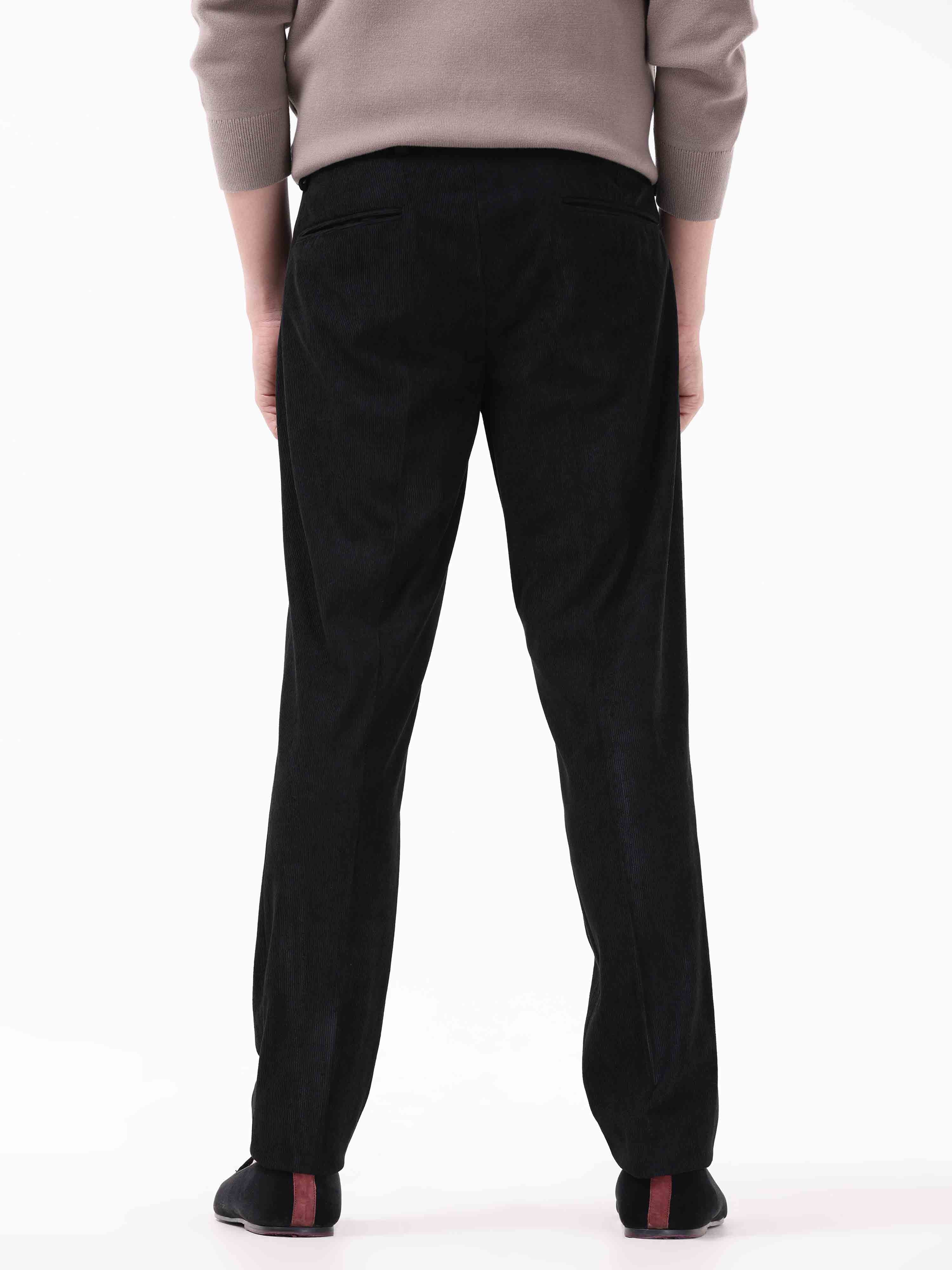 Statement Corduroy Black Pant