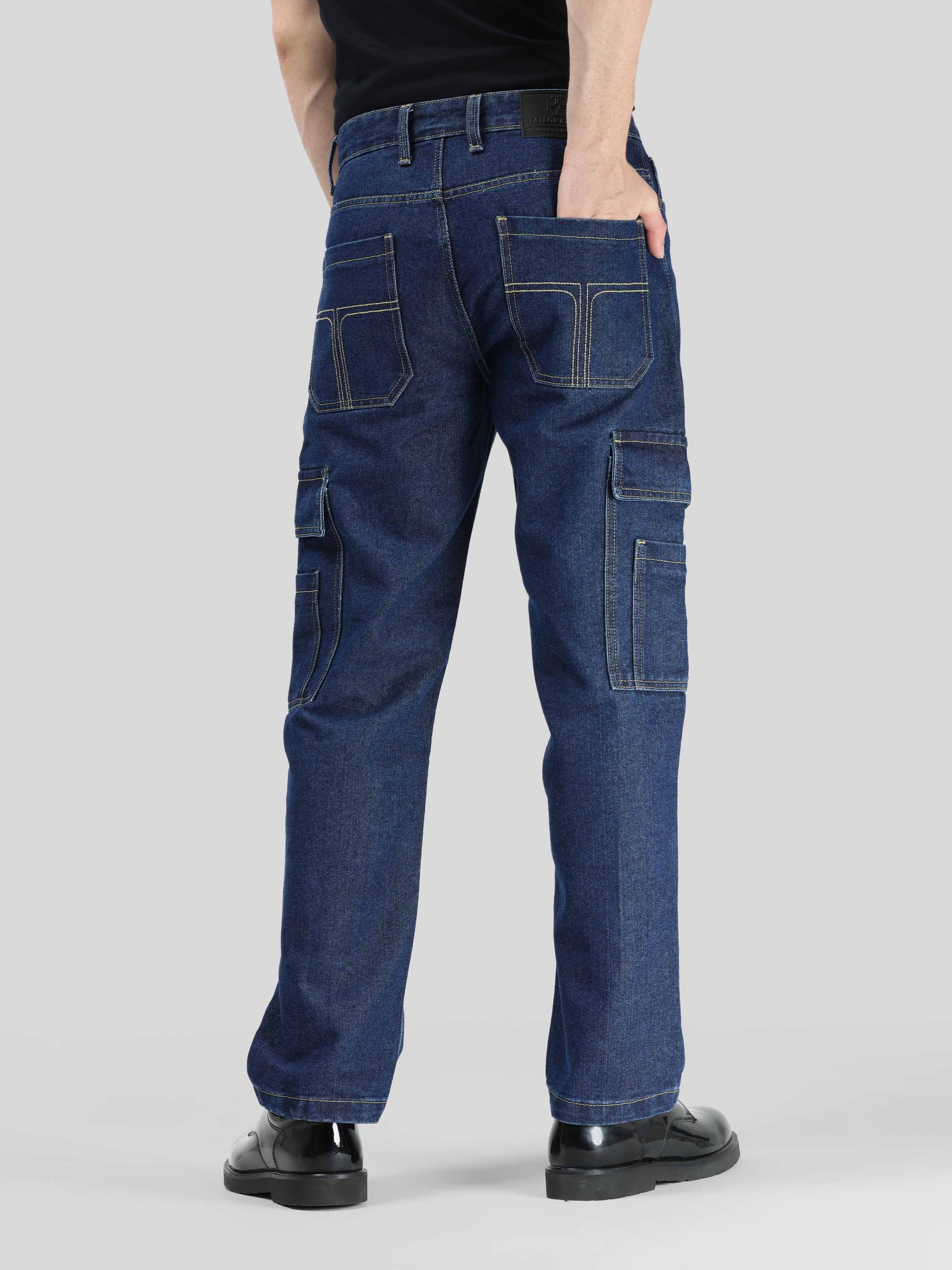 Nile Blue Relaxed Fit Denim Cargo
