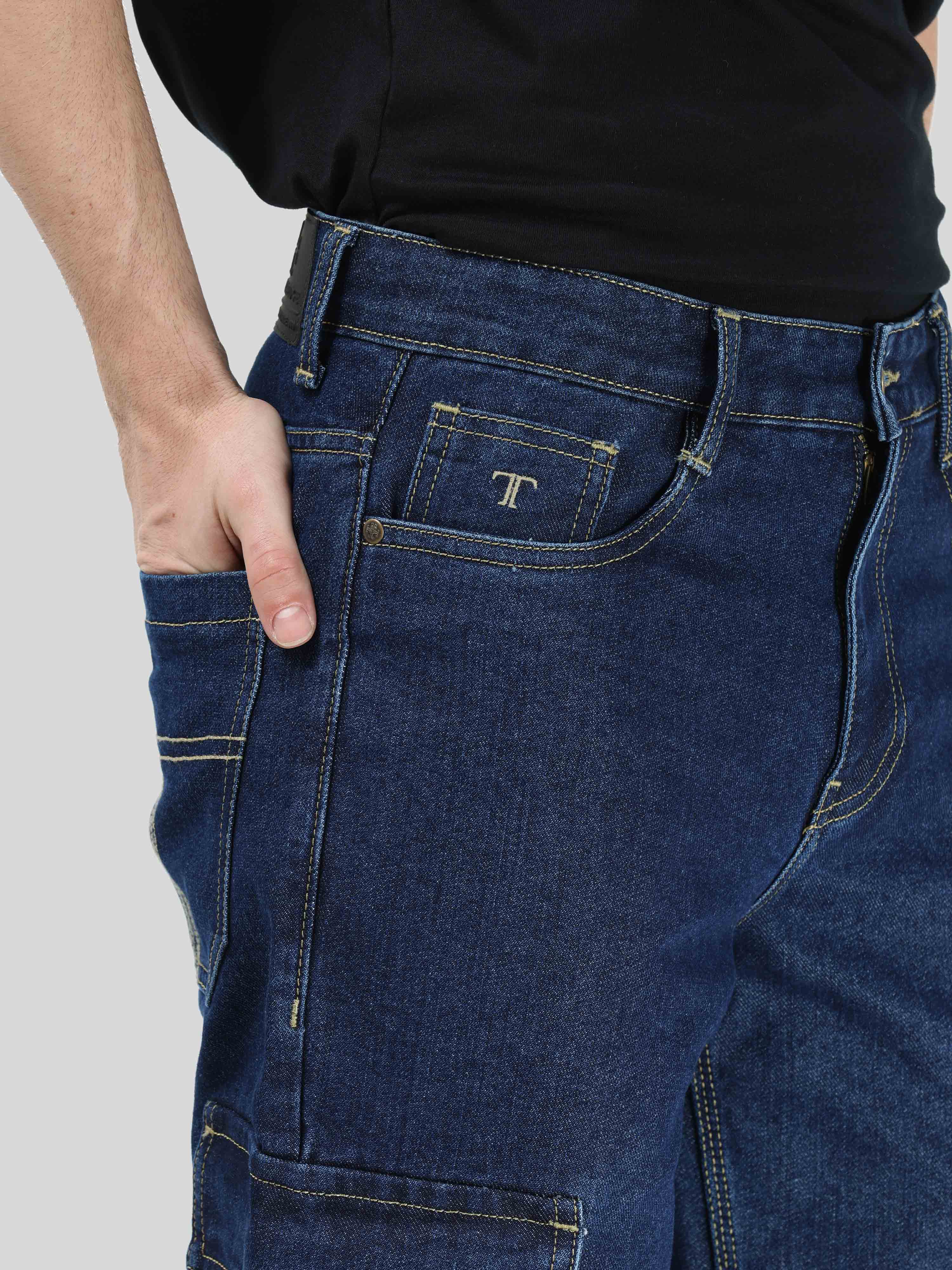 Nile Blue Relaxed Fit Denim Cargo