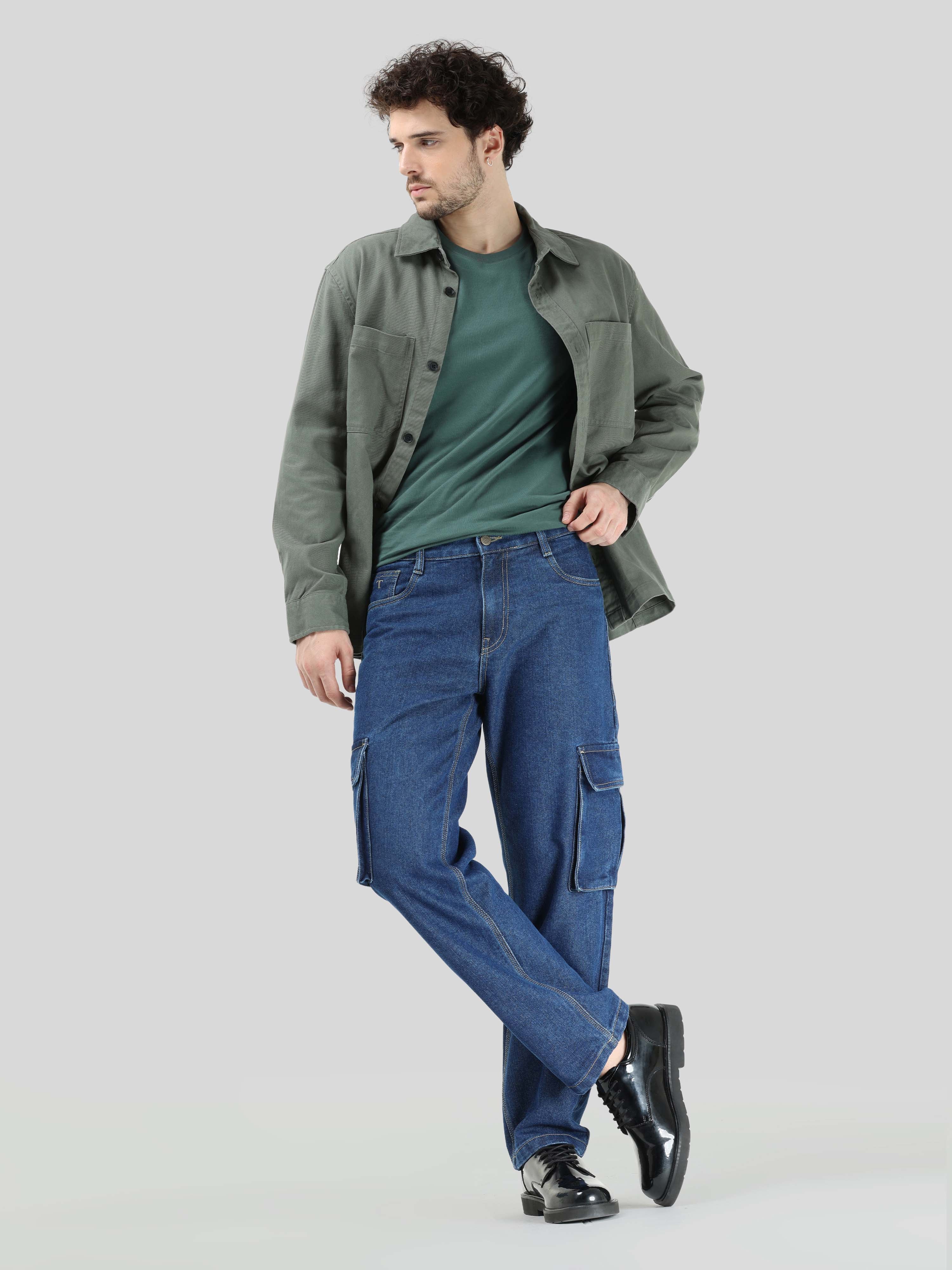 Urban Utility Mid Blue Denim Cargo
