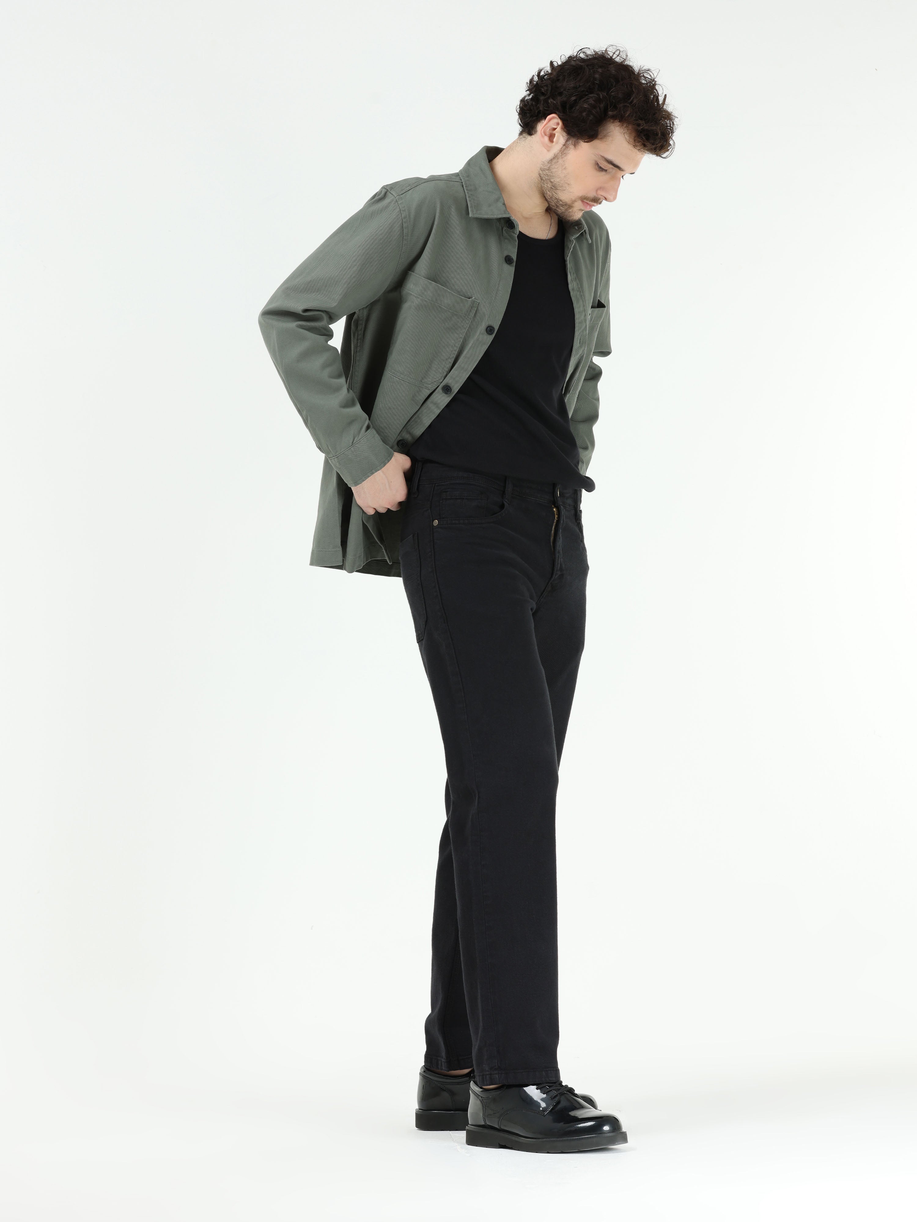 Vintage Relaxed Fit Black Cotton Denim