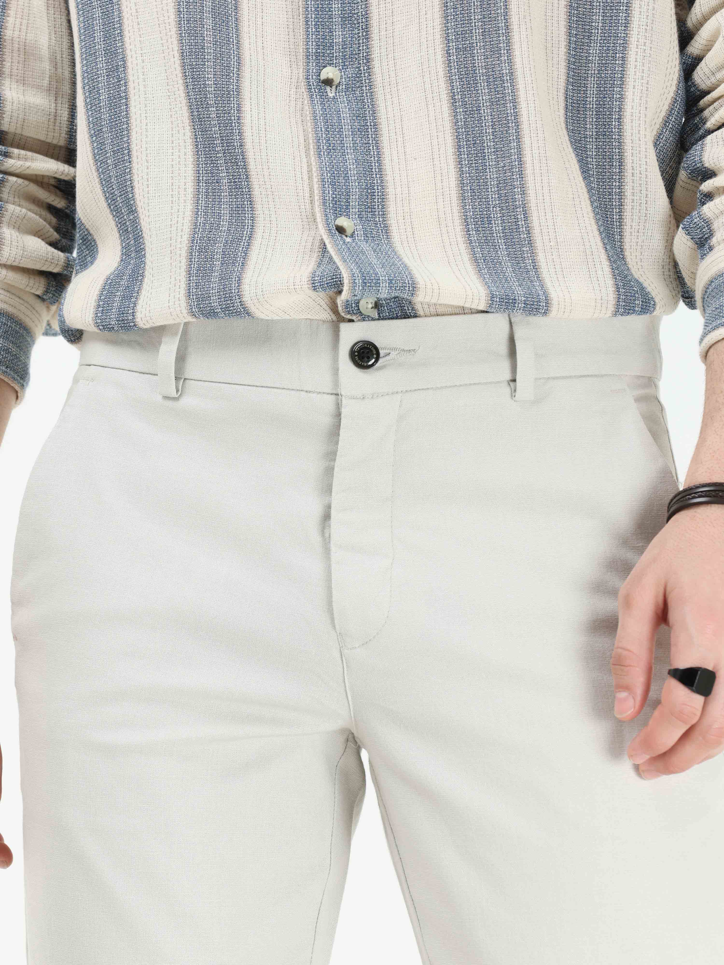 Timeless Cotton Light Grey Linen Chino