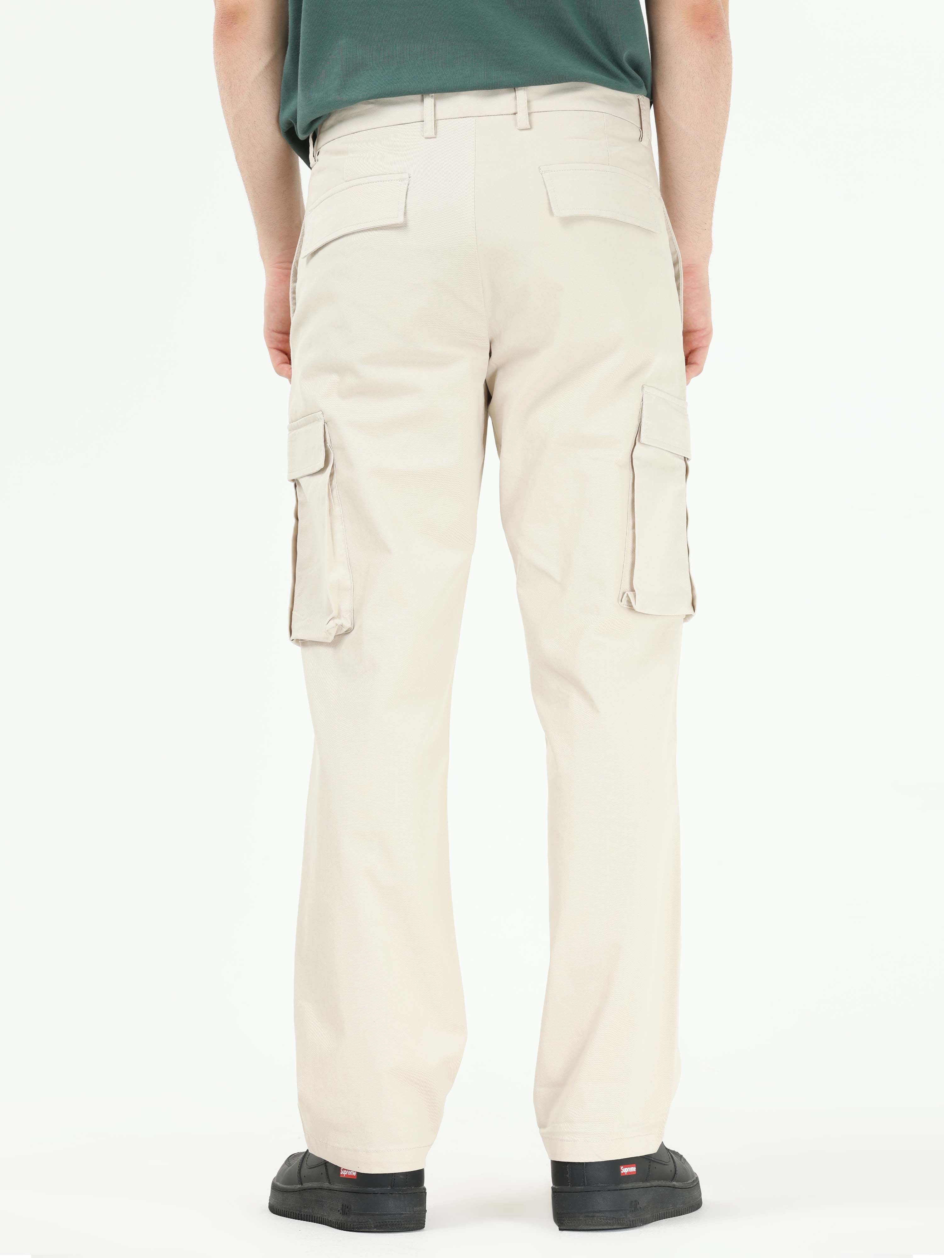 Finest Twill Cream Baggy Fit Cargo