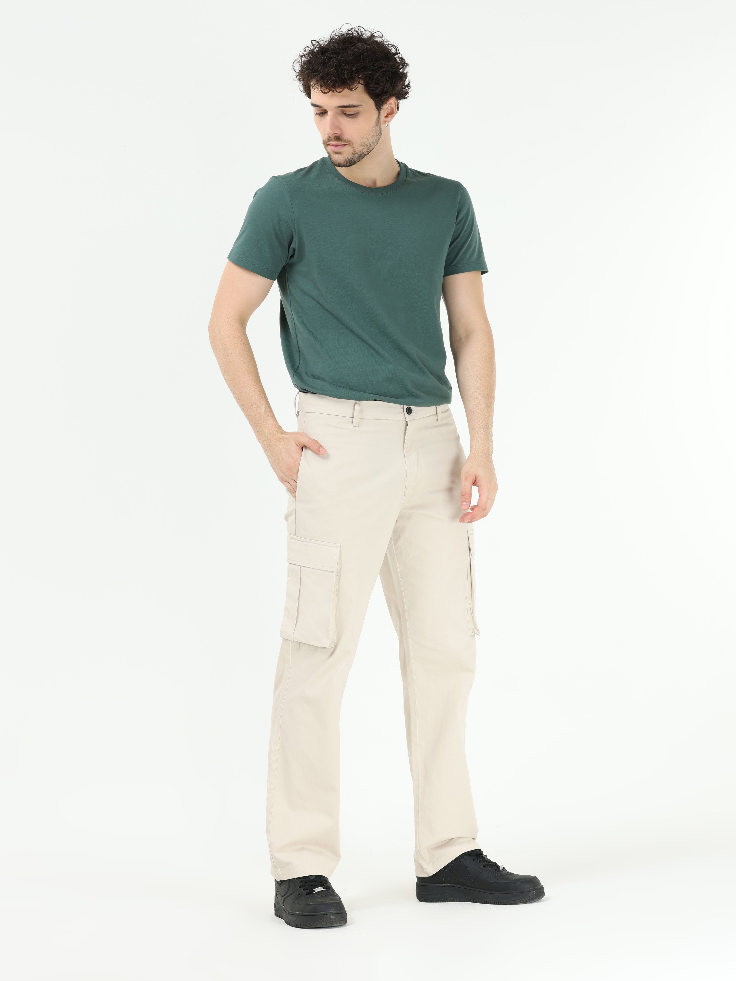 Finest Twill Cream Baggy Fit Cargo