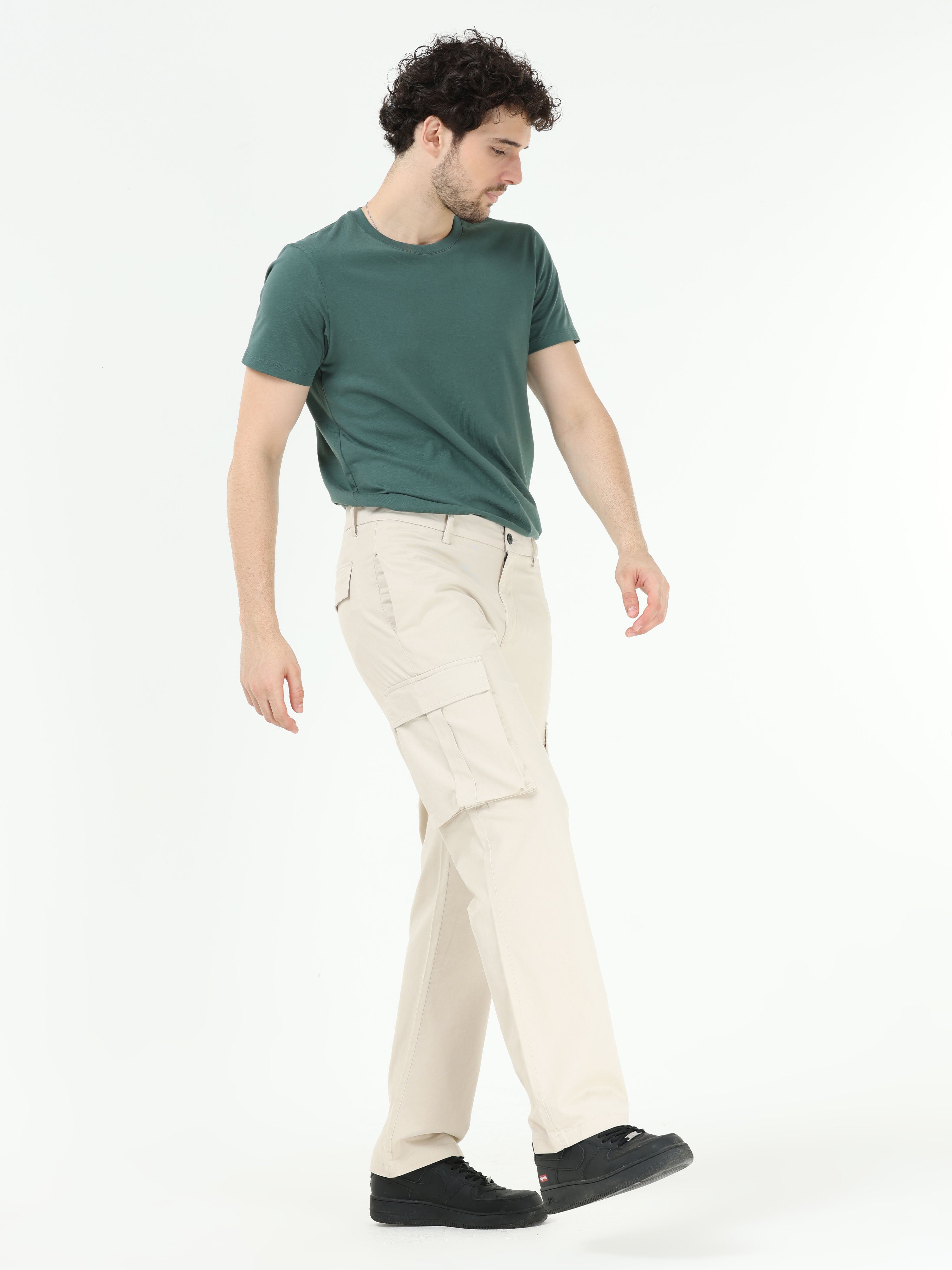 Finest Twill Cream Baggy Fit Cargo