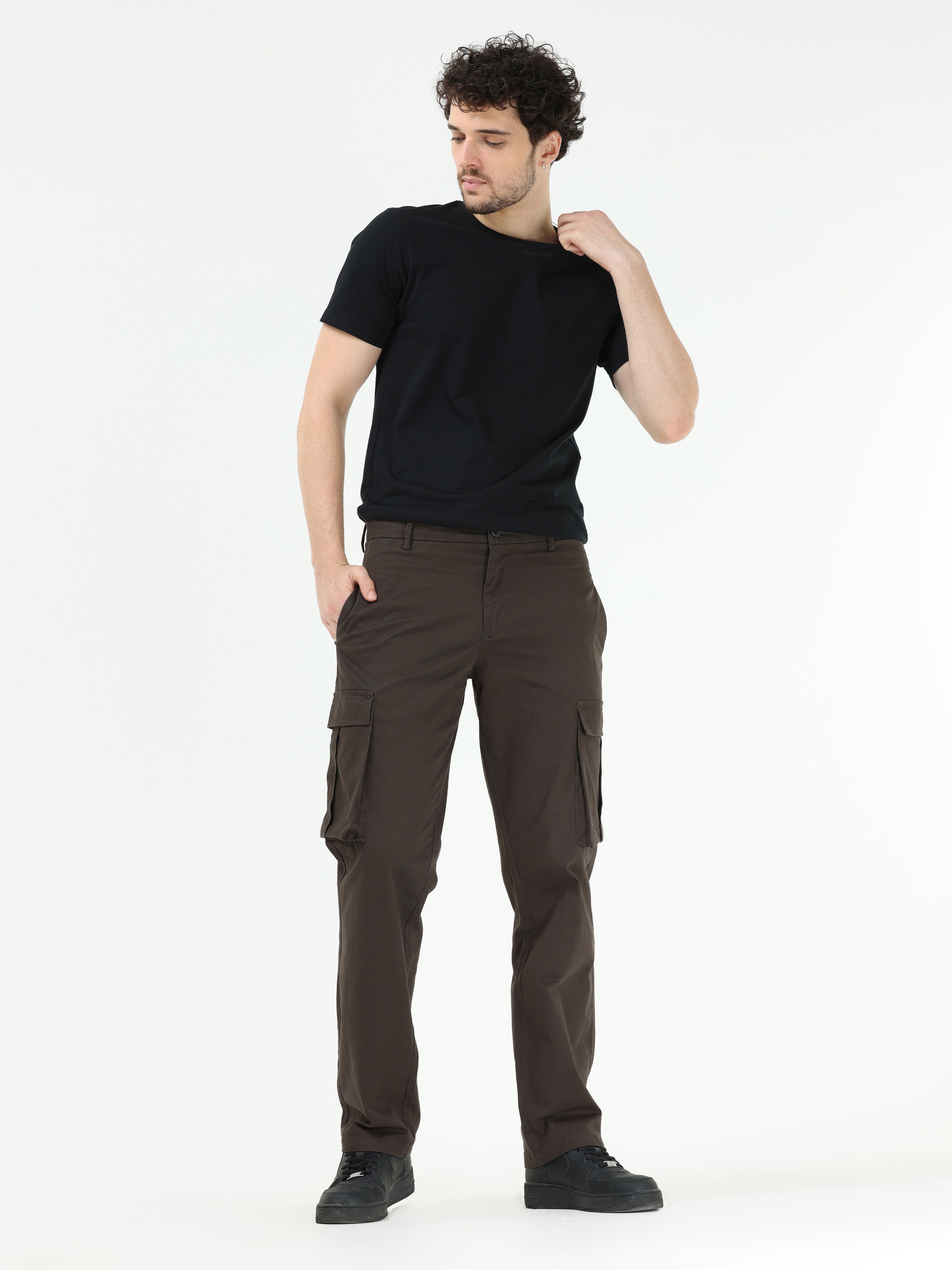 Finest Twill Dark Olive Baggy Fit Cargo