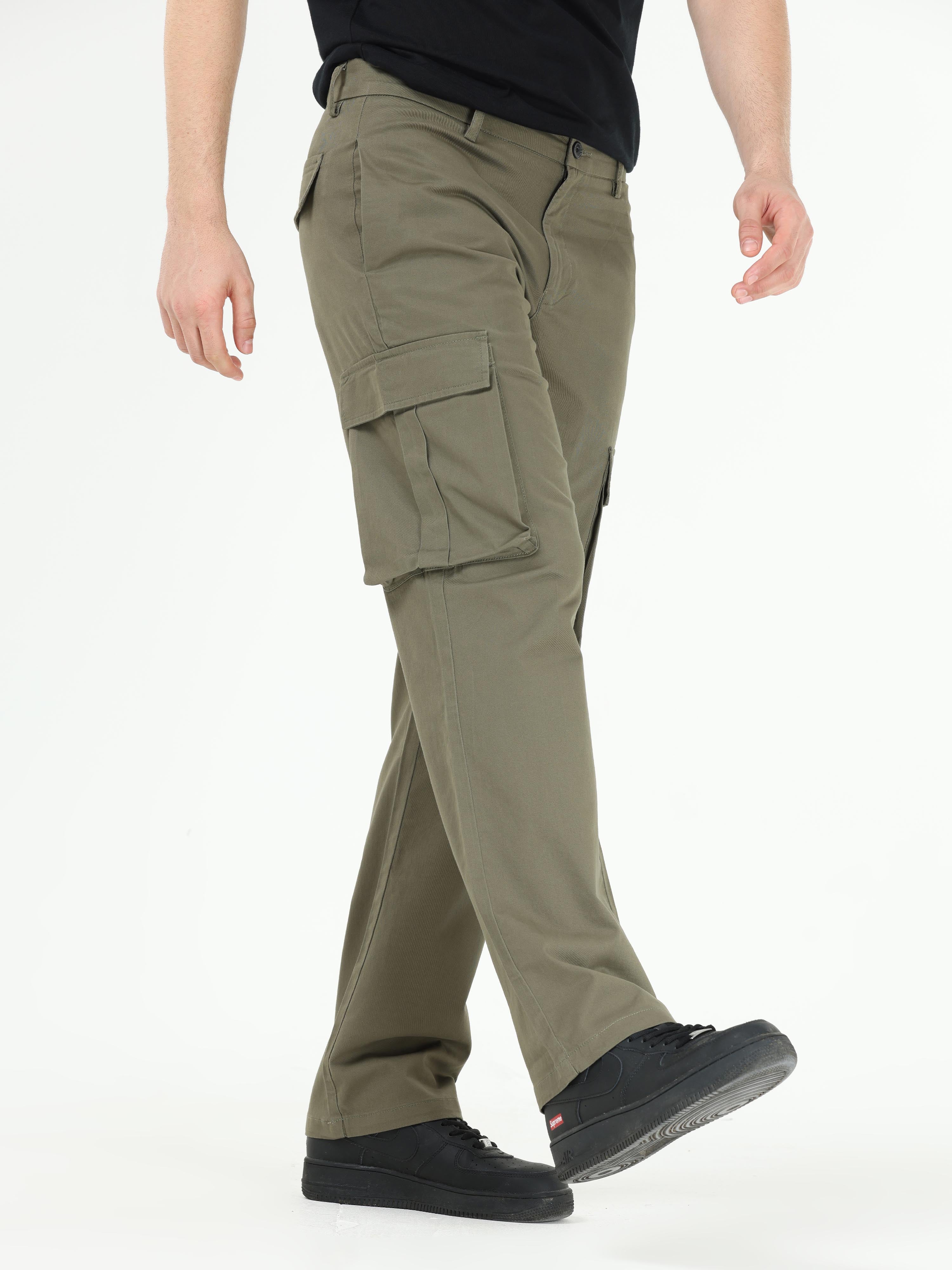 Finest Twill Olive Baggy Fit Cargo