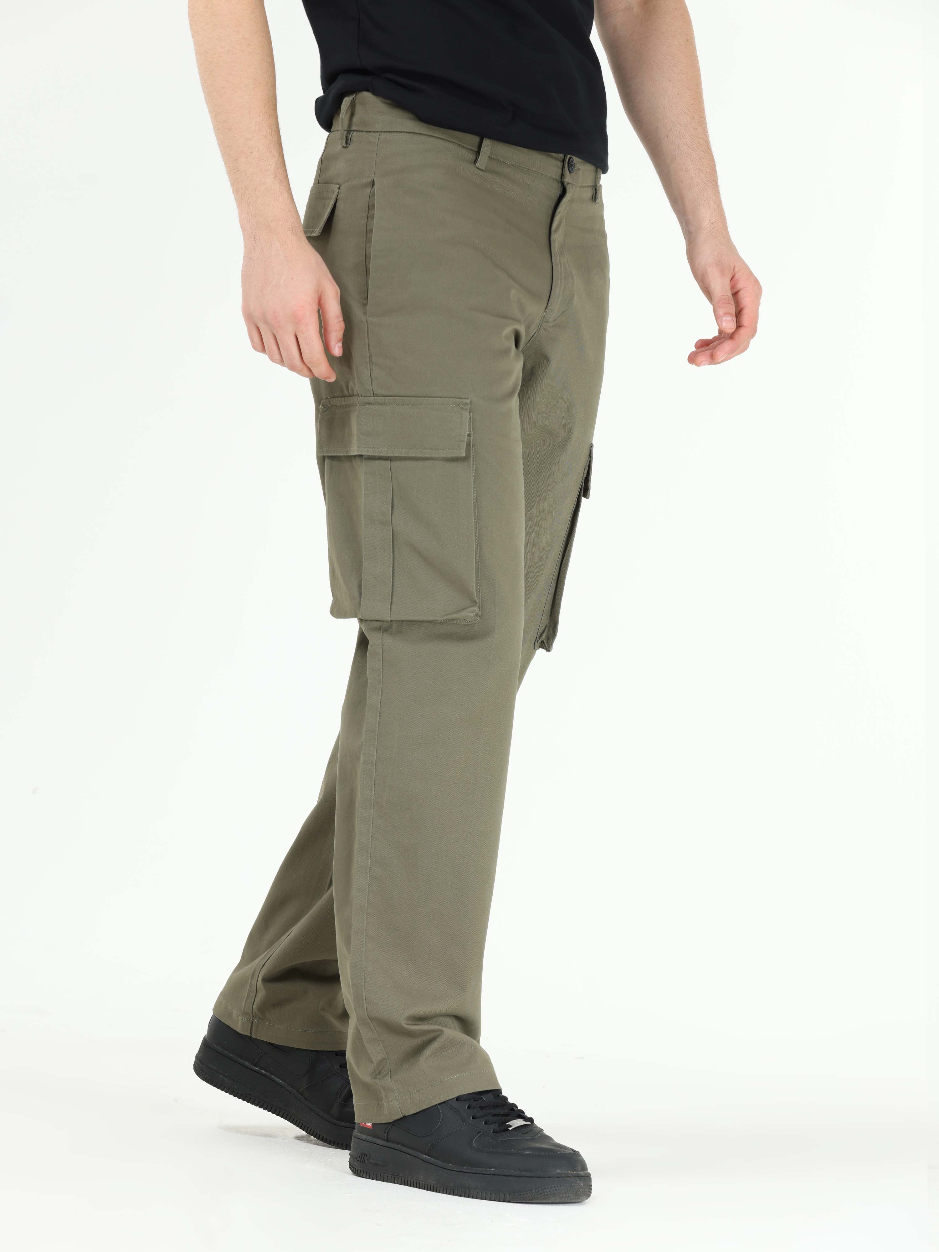 Finest Twill Olive Baggy Fit Cargo