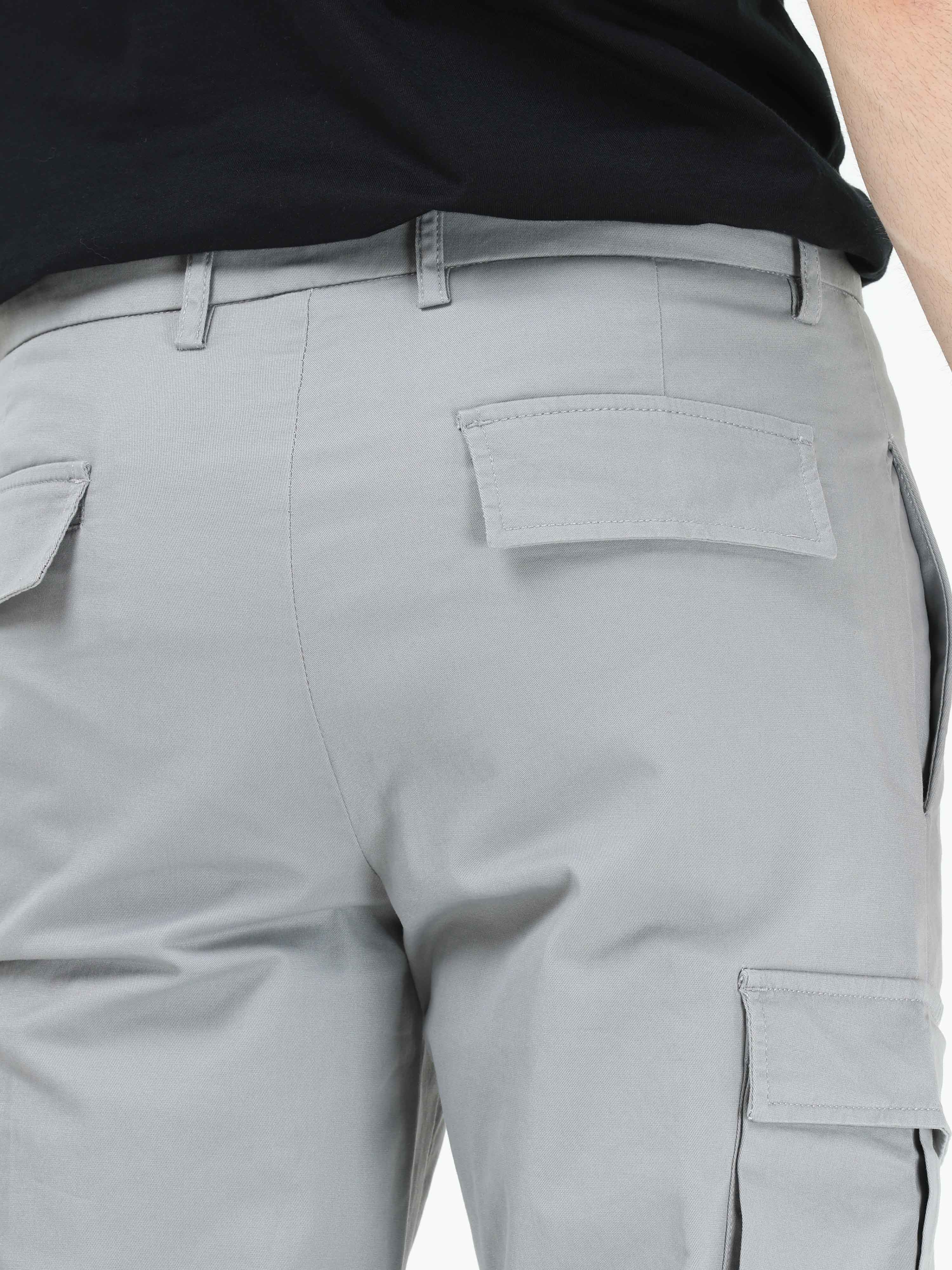 Finest Twill Light Grey Baggy Fit Cargo