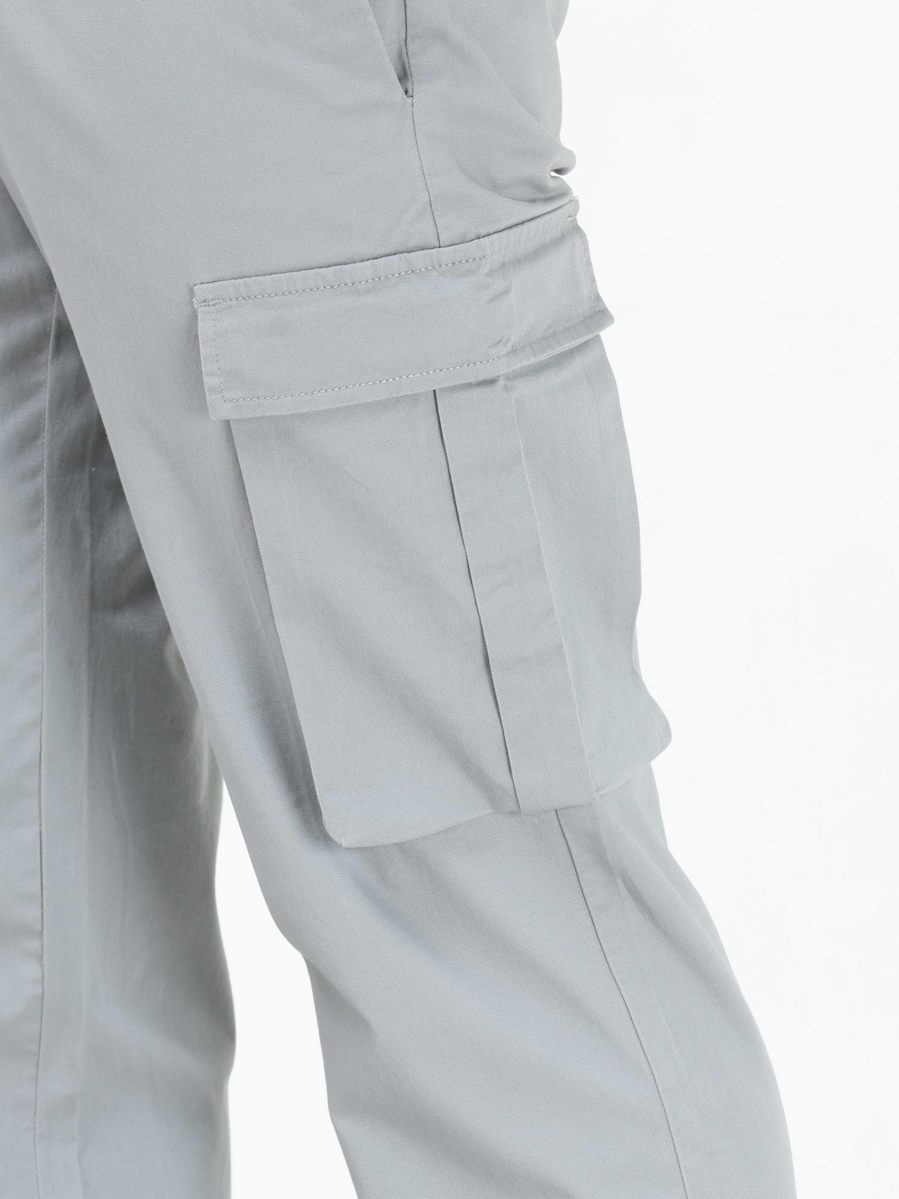 Finest Twill Light Grey Baggy Fit Cargo