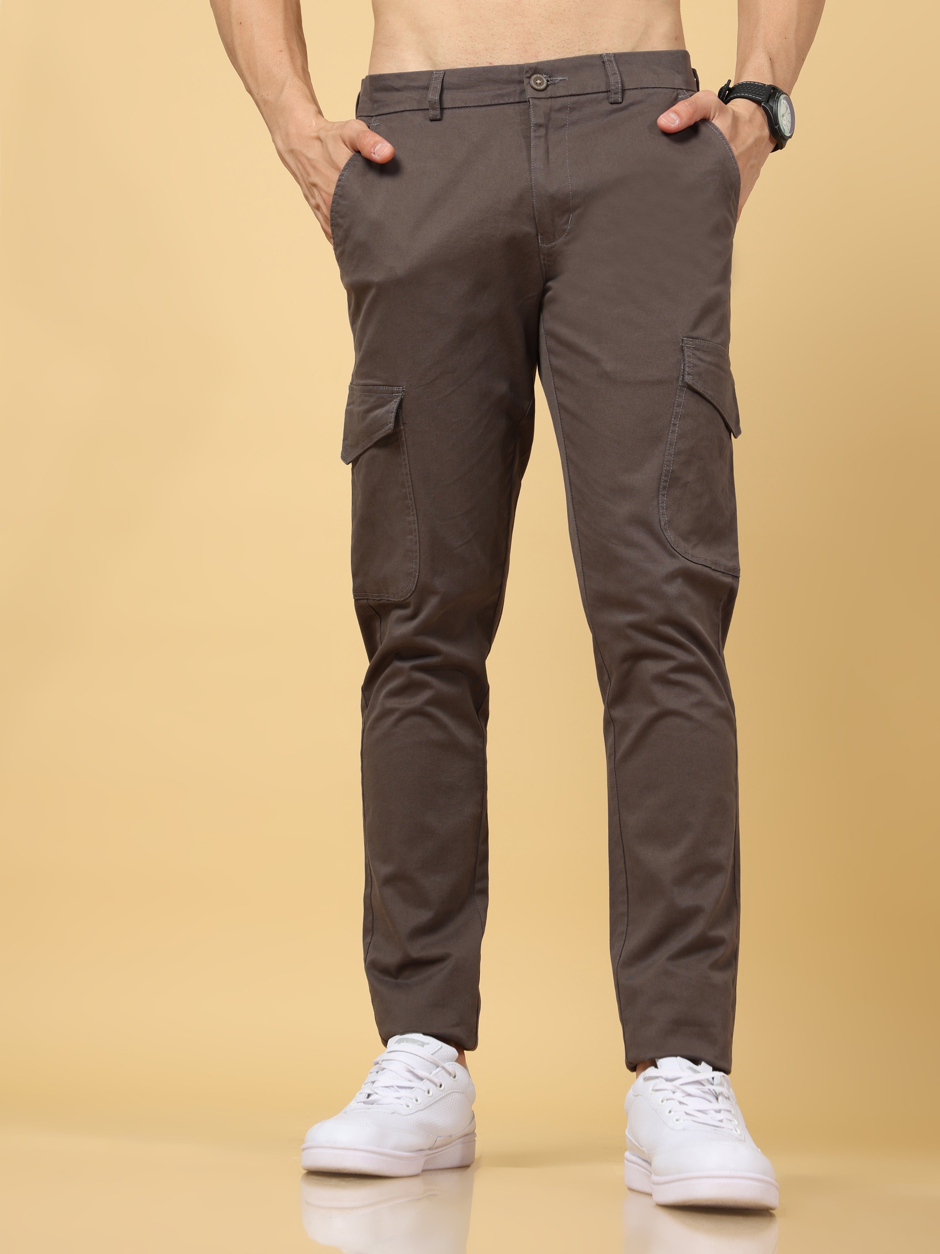 Basic Dark Grey Slim Fit Cargo