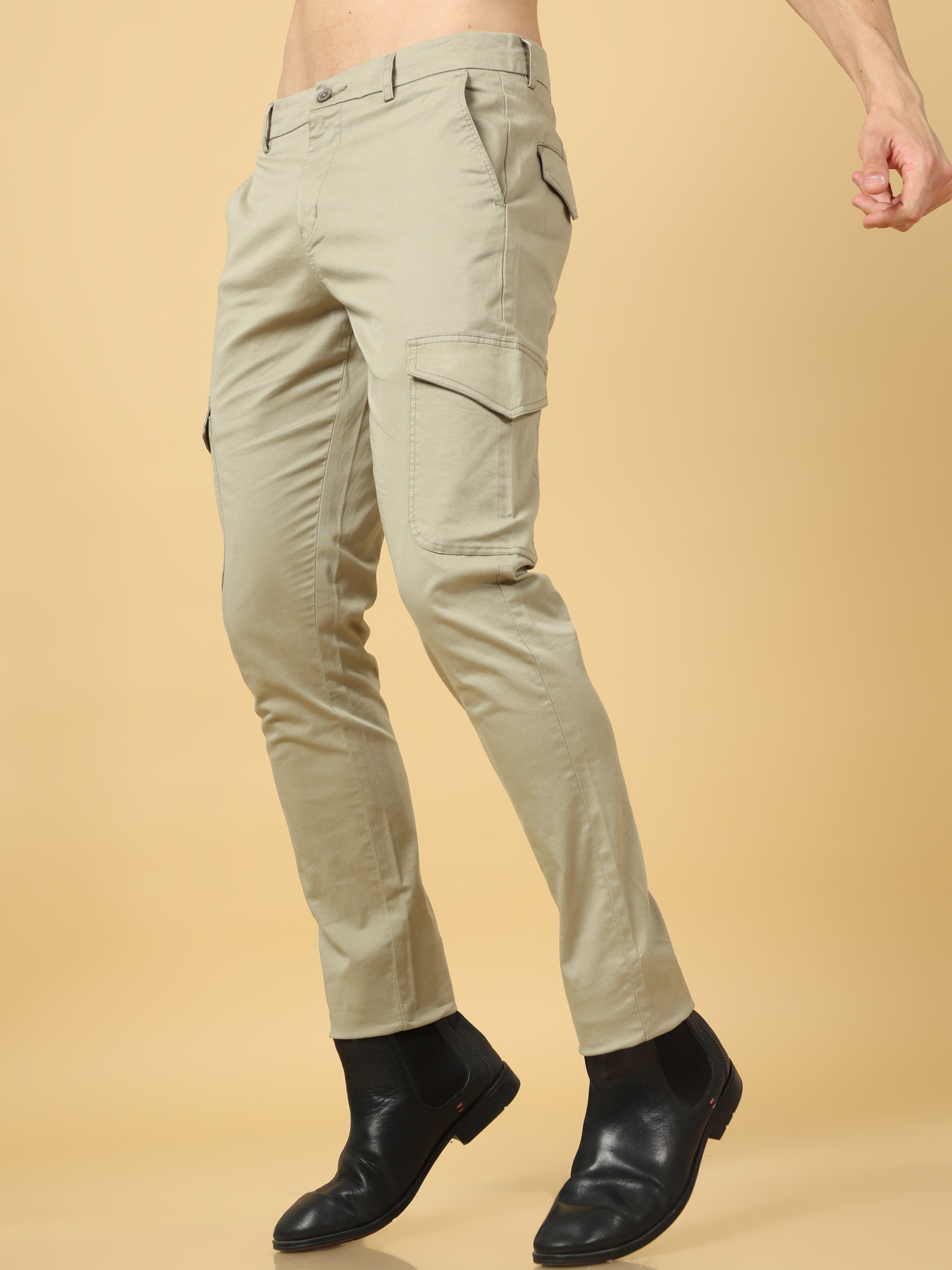 Basic Pista Green Slim Fit Cargo