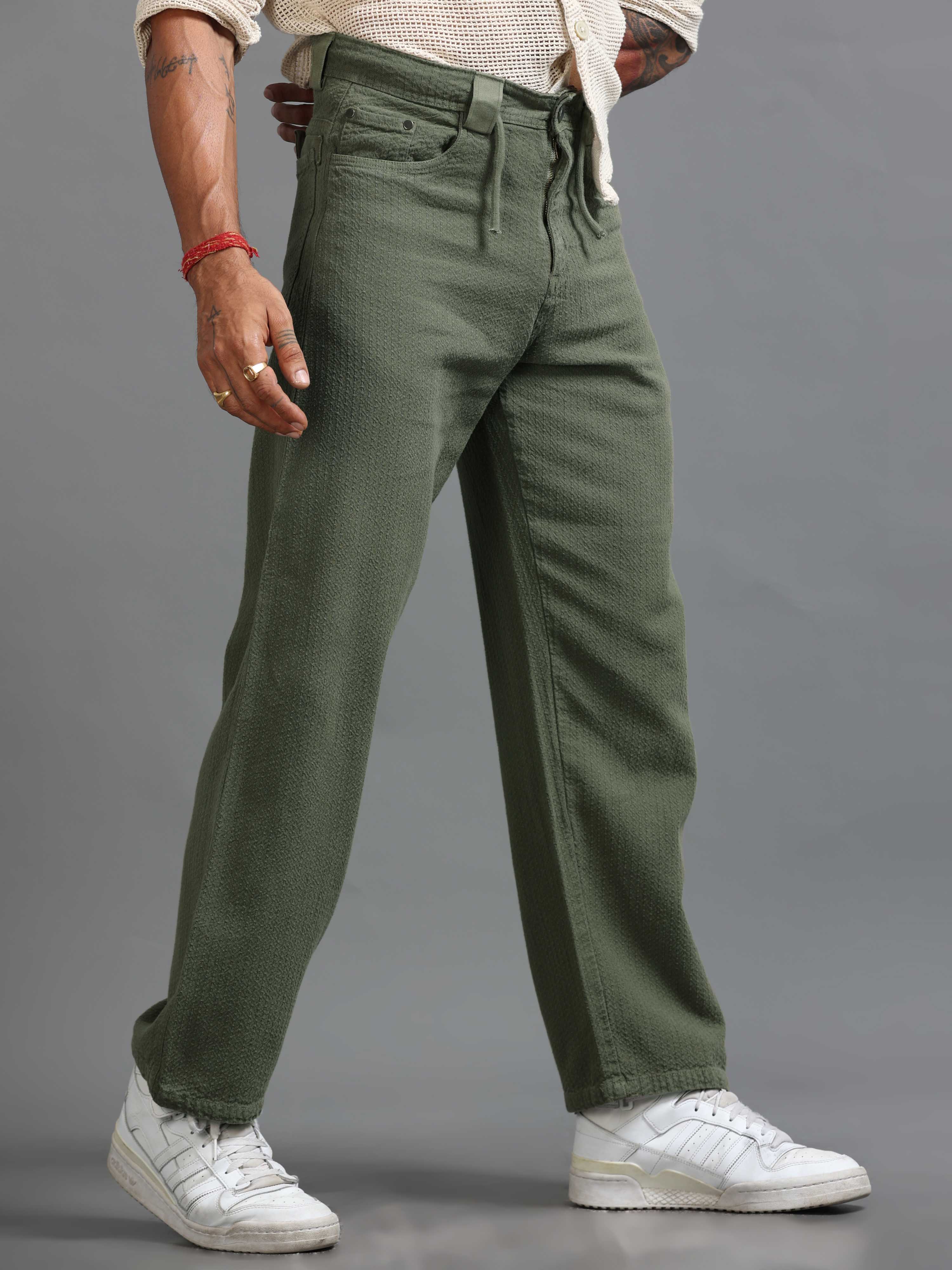 Weavon Relaxed Trouser In Olive
