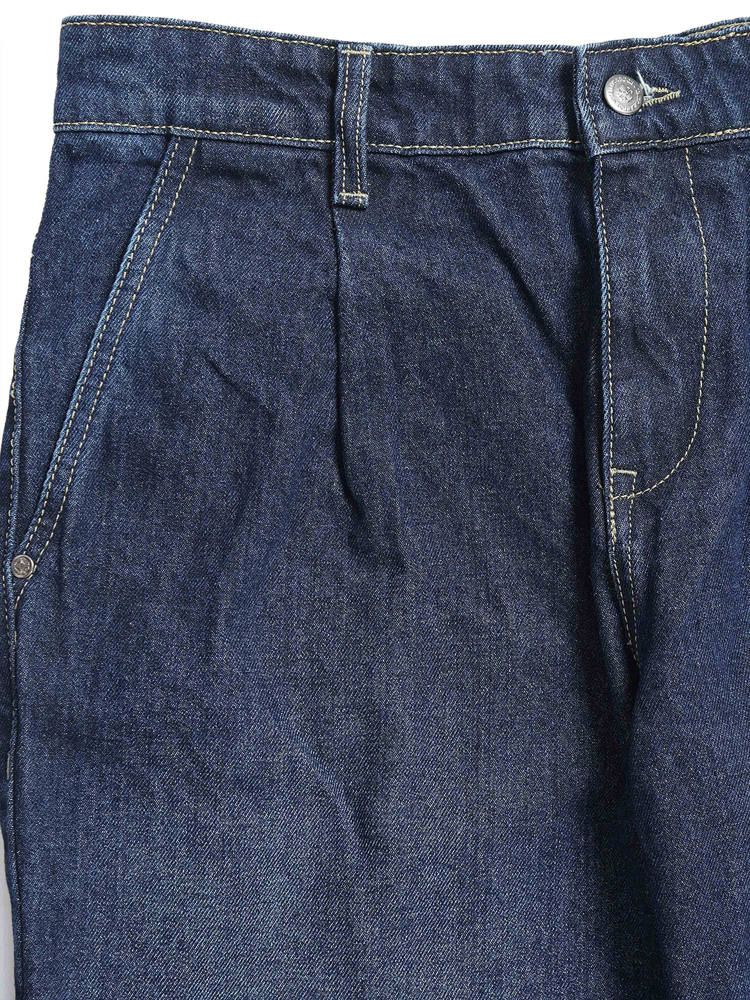 Duca Relaxed Dark Blue Pleated Denim